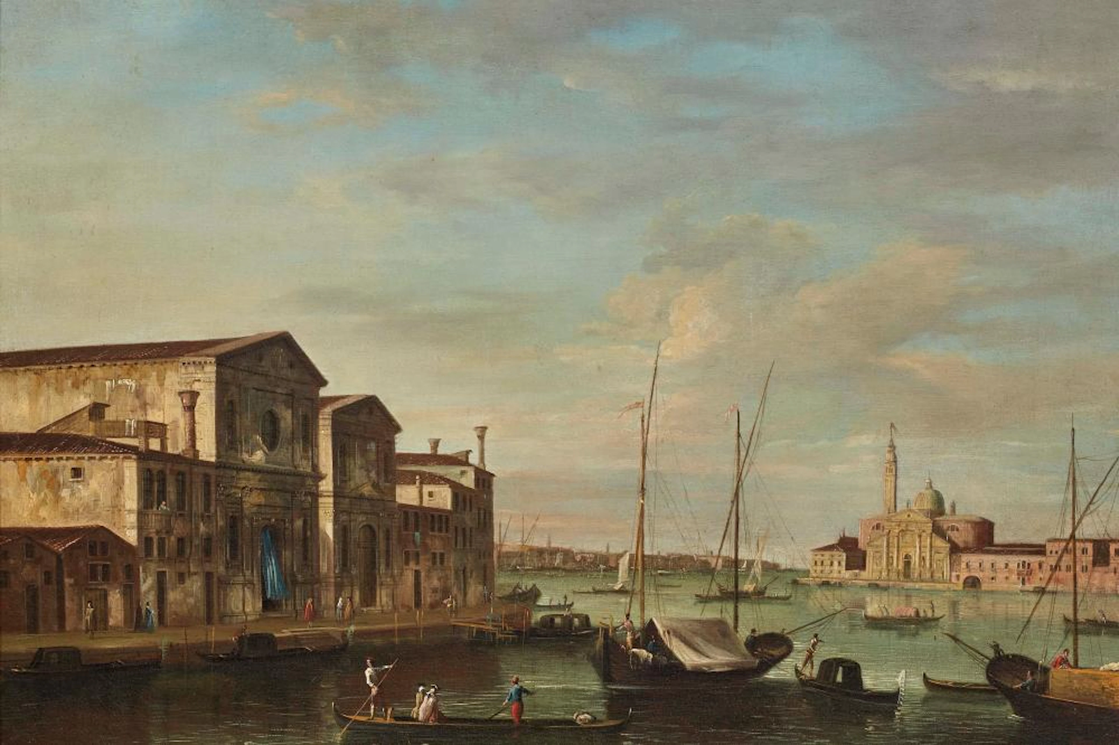 Scuola veneziana, sec. XVIII VEDUTA DELLA GIUDECCA E DELL'ISOLA DI SAN