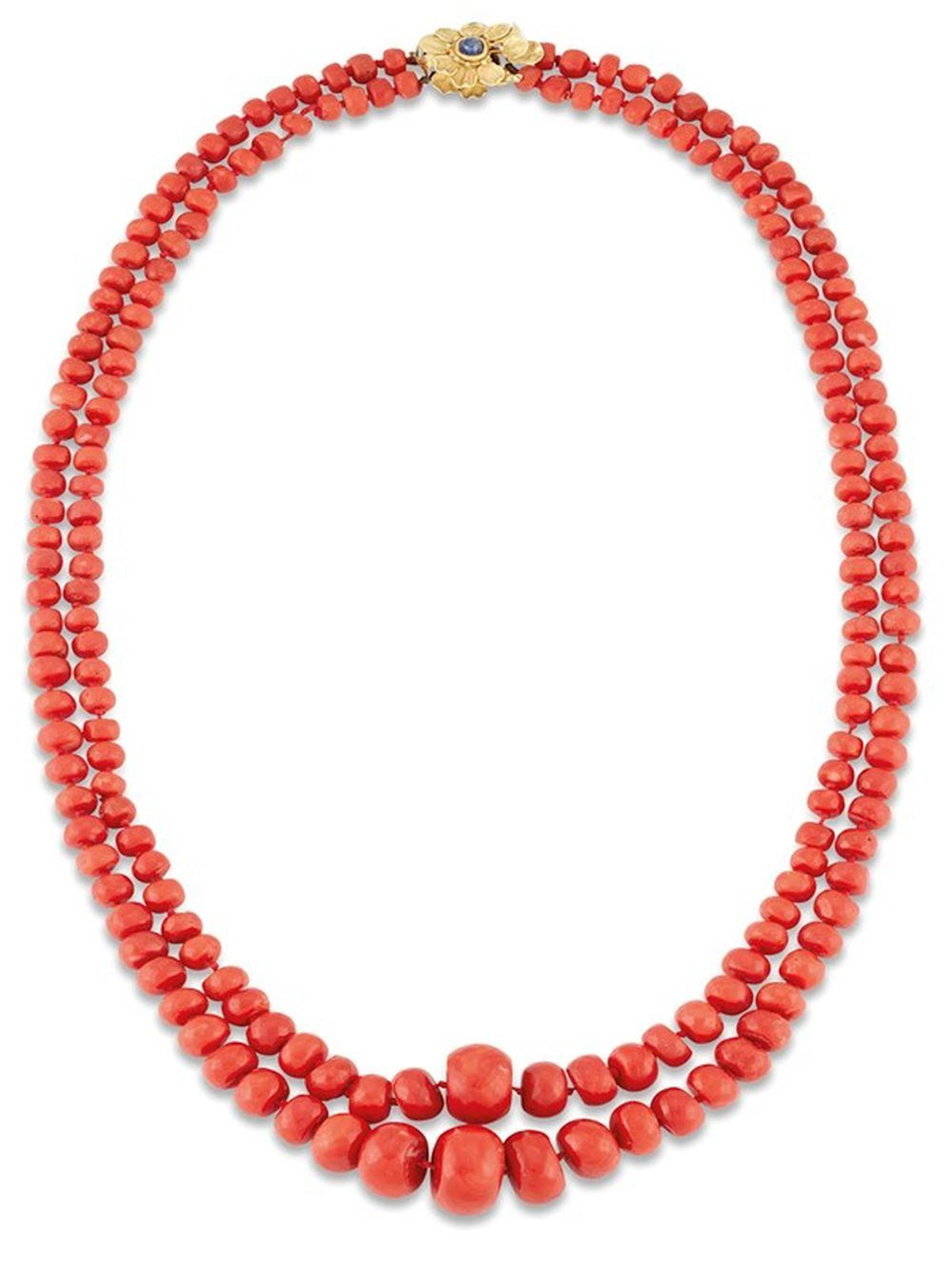 COLLANA A DOPPIO FILO DI CORALLO