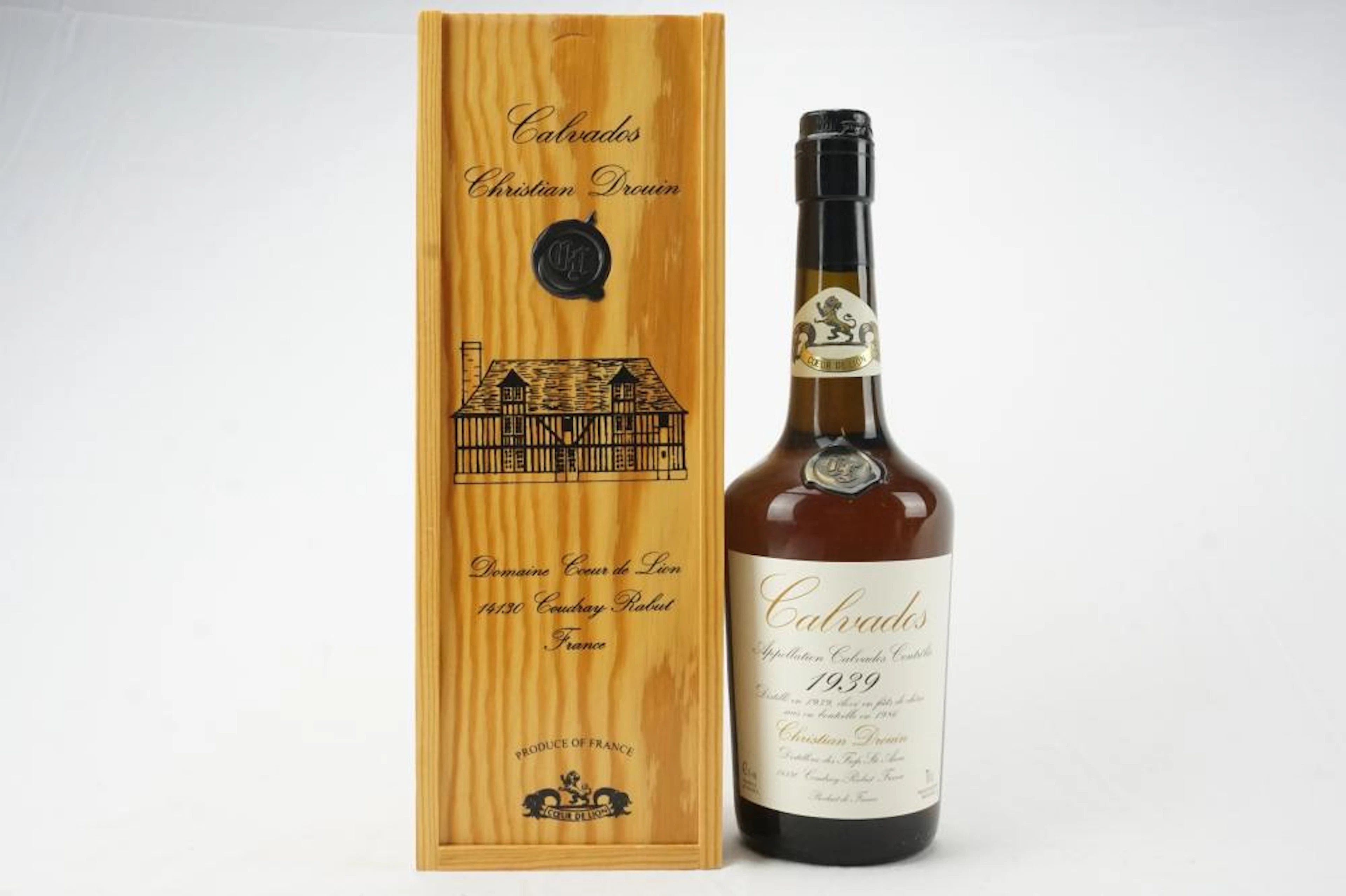 Calvados Christian Drouin Domaine Coeur de Lion 1939 Bottled