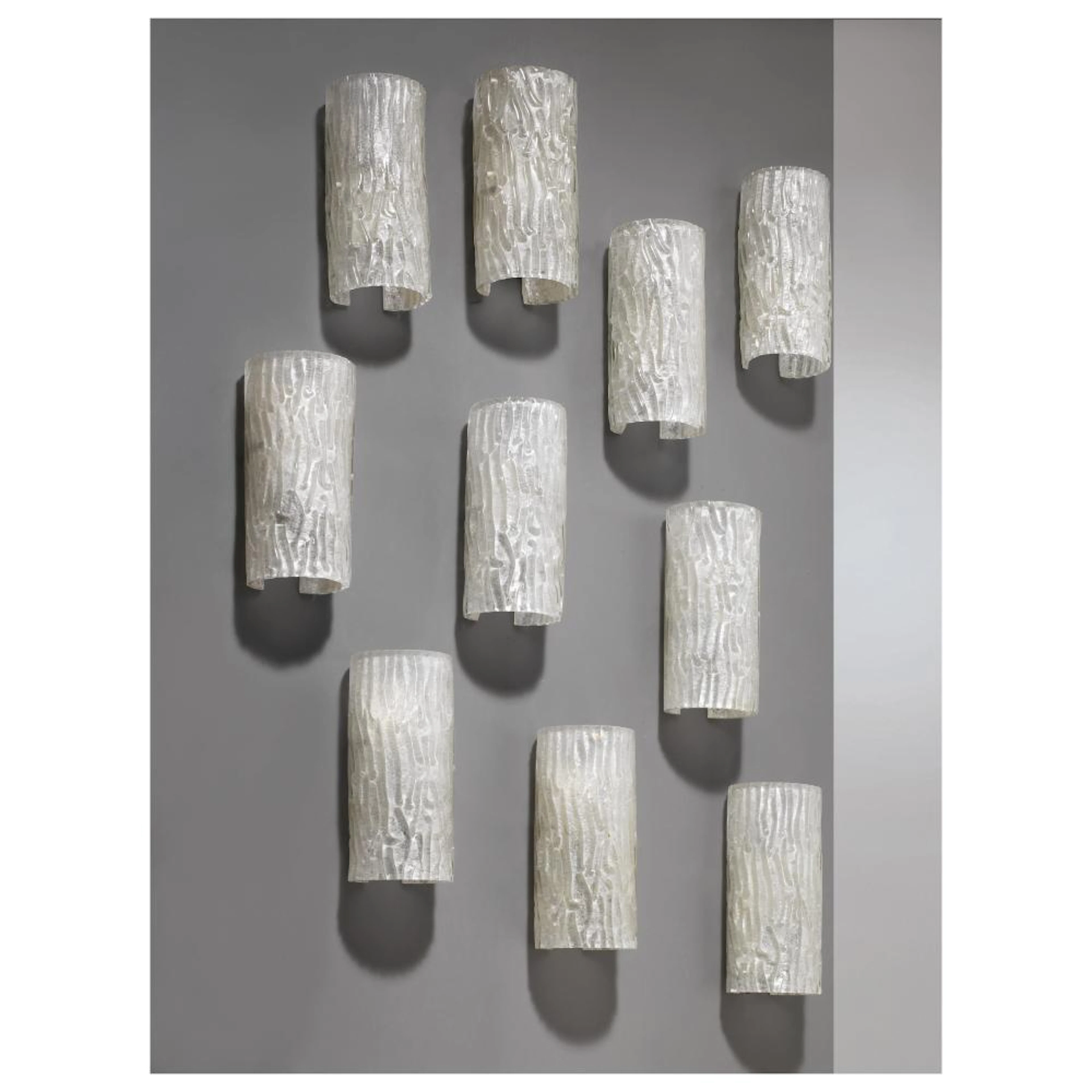 TEN METAL AND GLASS APPLIQUES