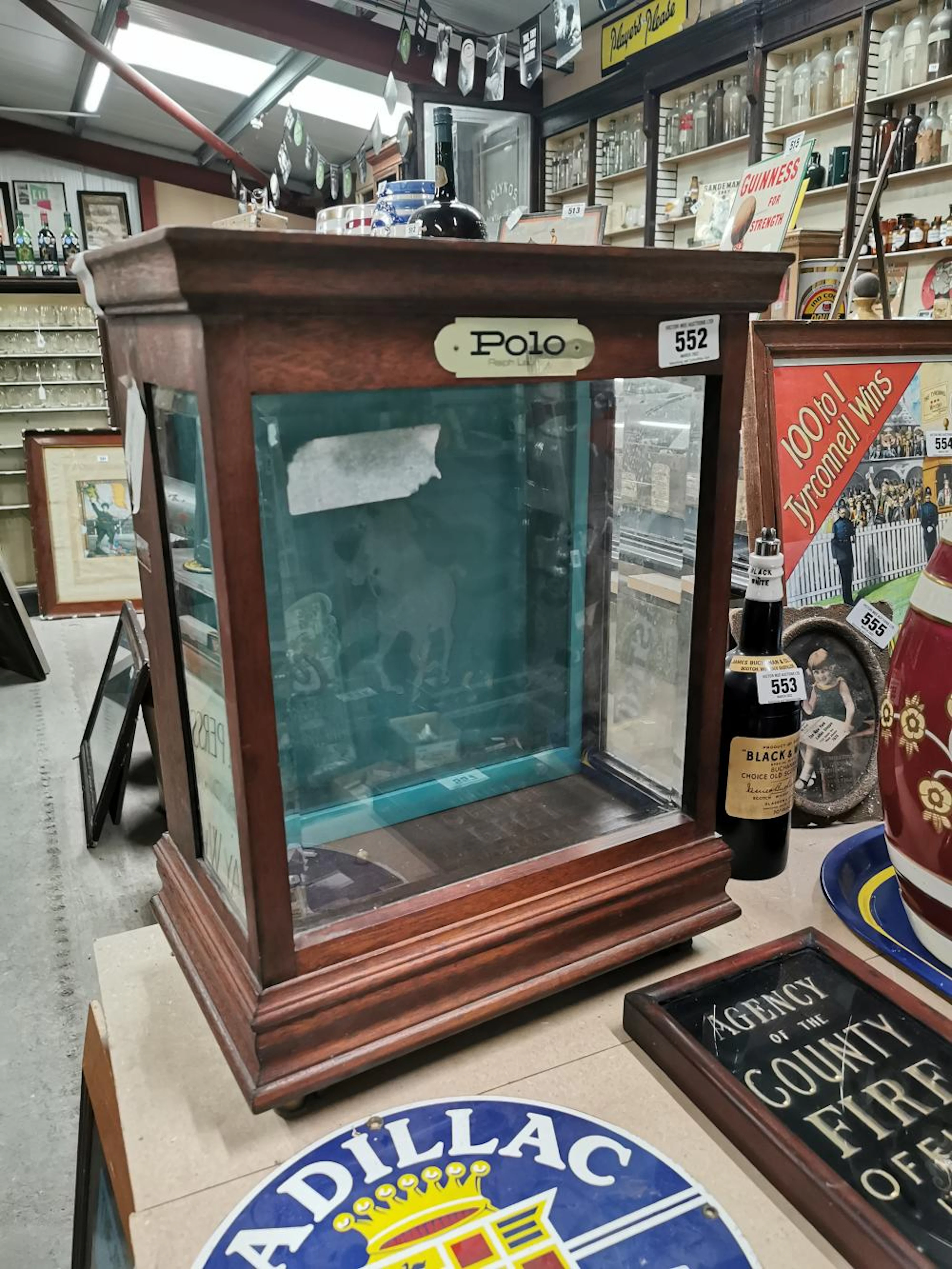 Polo Ralph Lauren mahogany and glass haberdashery counter...