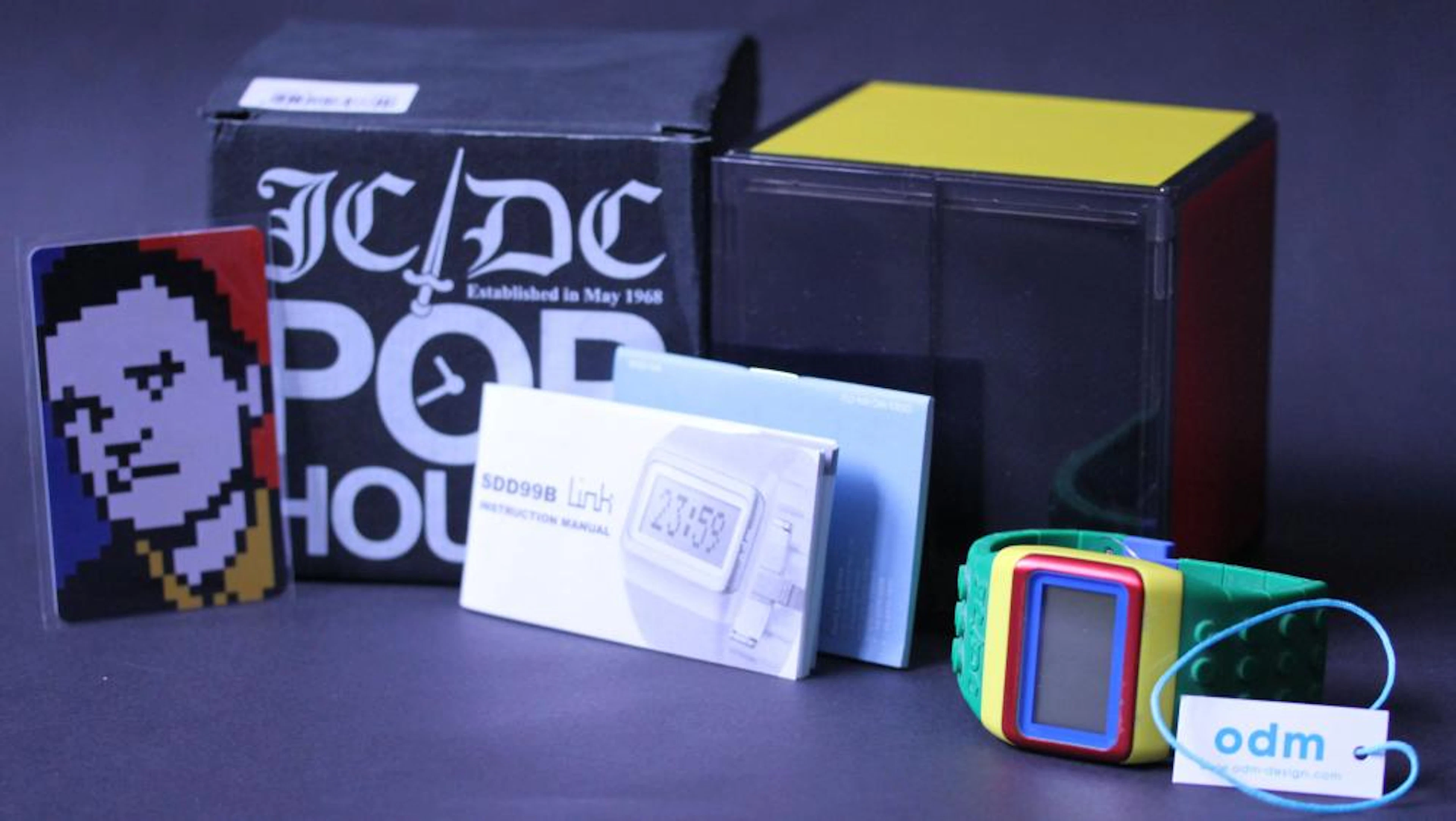 GENTLEMEN'S JC/DC POP HOURS LEGO WATCH, ODM, W/BOX