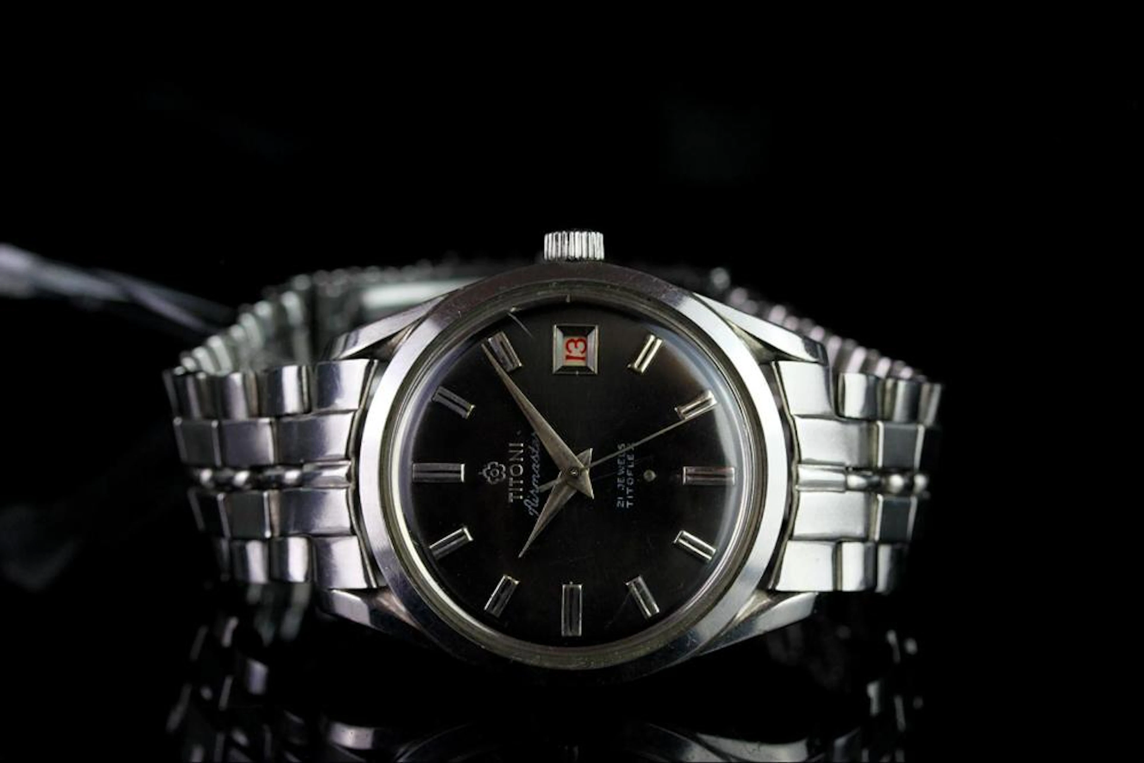 GENTLEMEN'S TITONI AIRMASTER TITOFLEX VINTAGE WRISTWATCH REF
