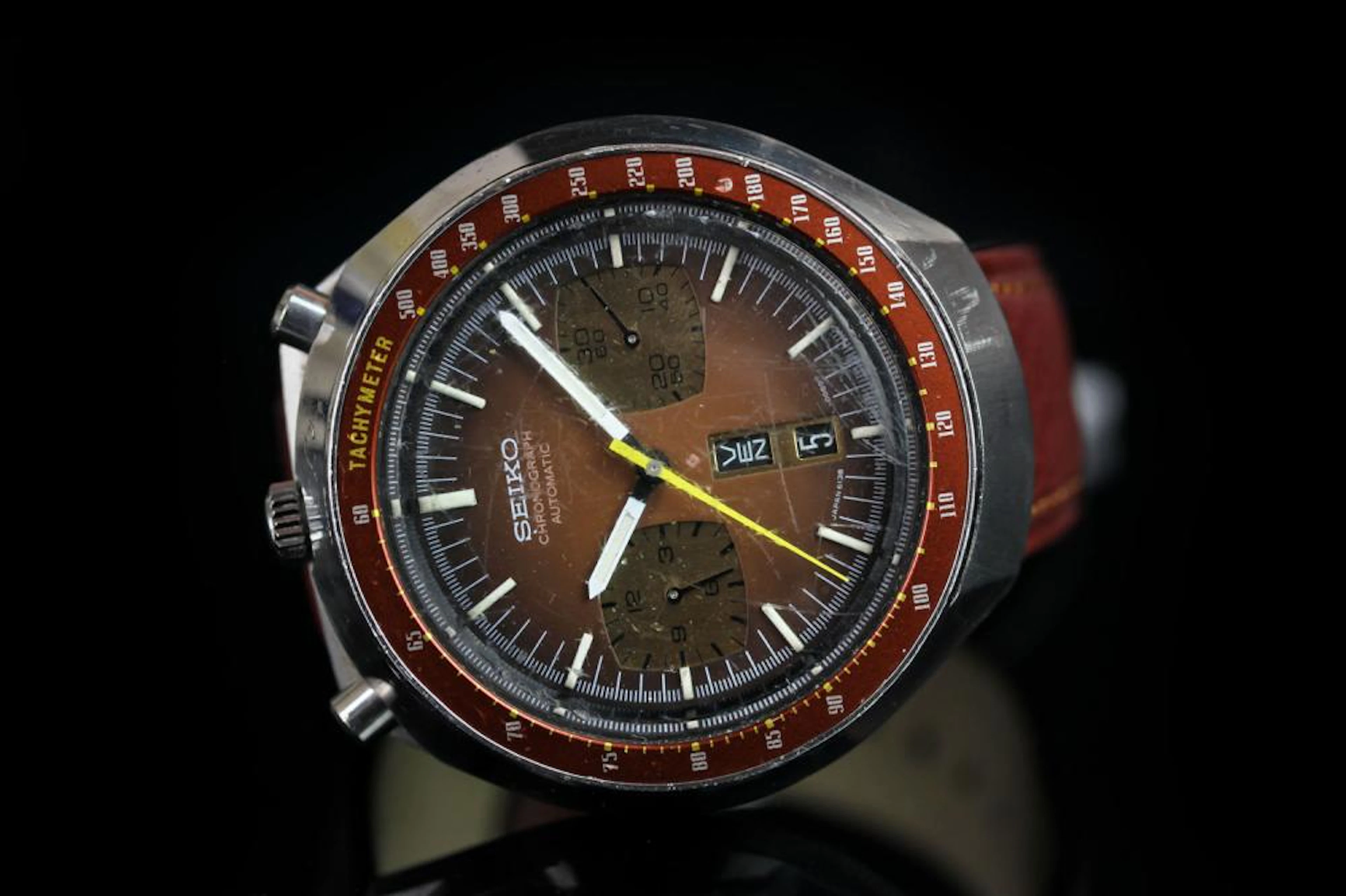 GENTLEMEN'S SEIKO BULLHEAD CHRONOGRAPH AUTOMATIC WRISTWATCH, circular twin