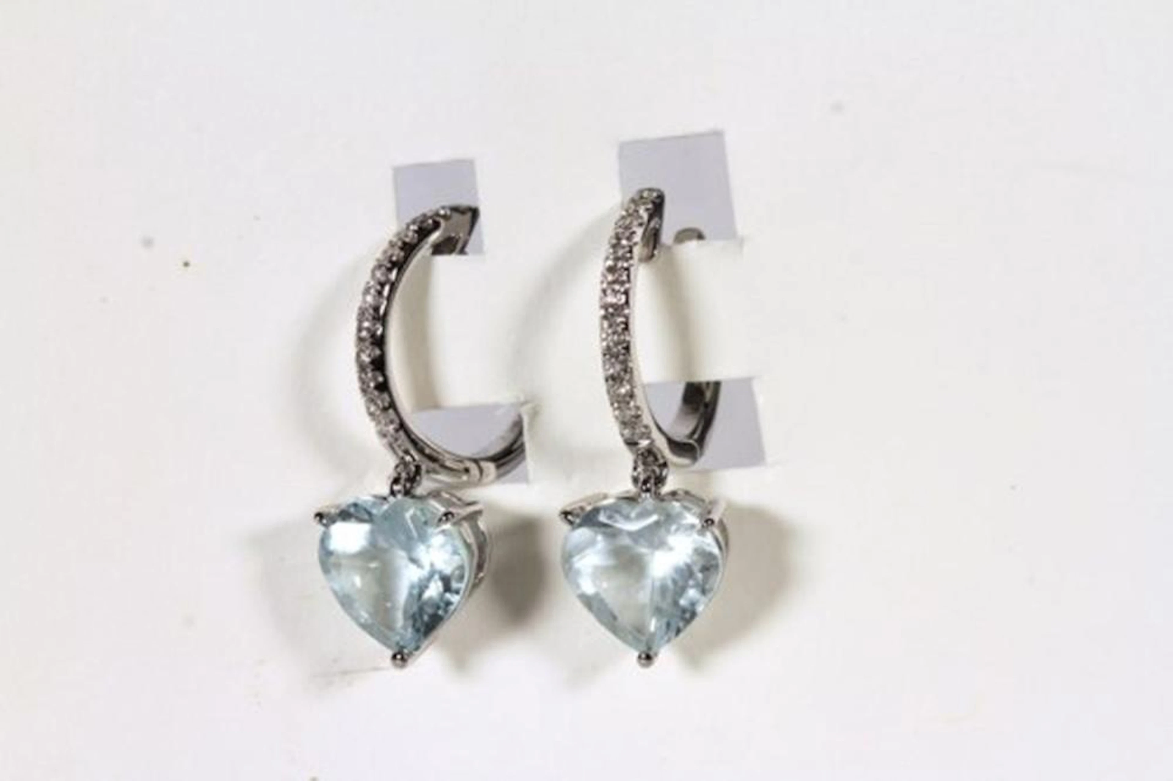 Pair of Aquamarine and Diamond earrings