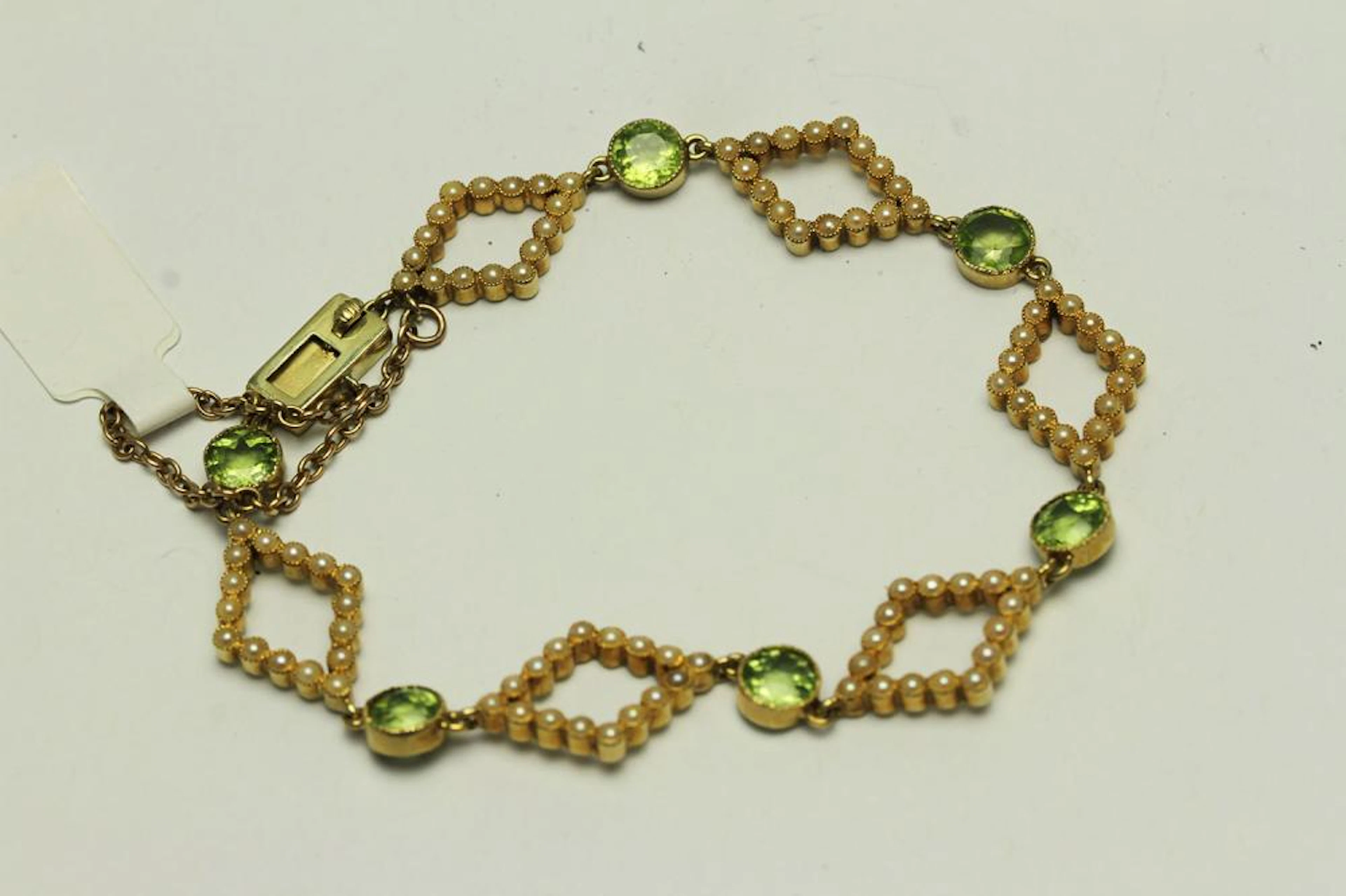 Peridot and Pearl Bracelet
