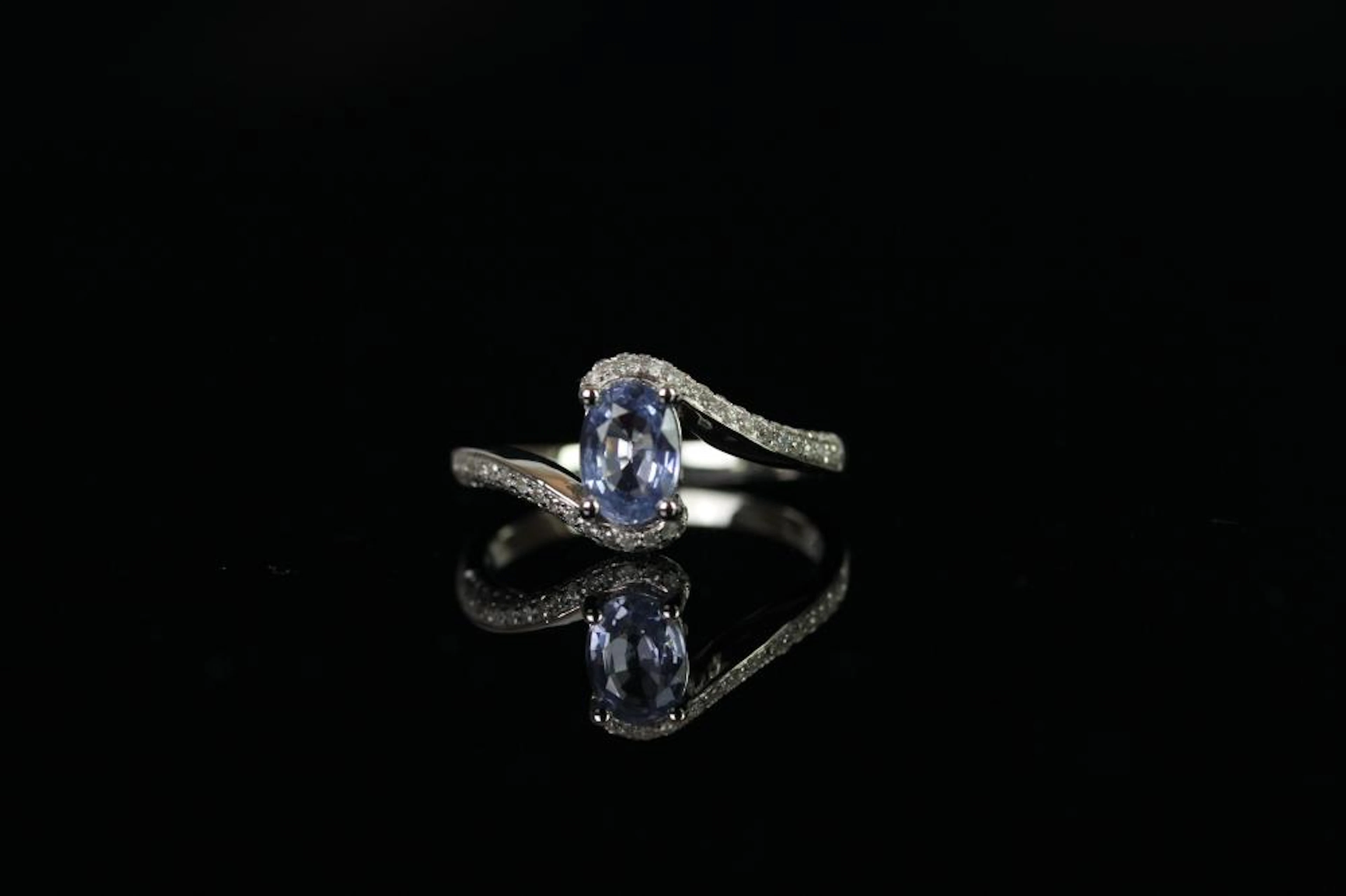 Sapphire and Diamond twist ring
