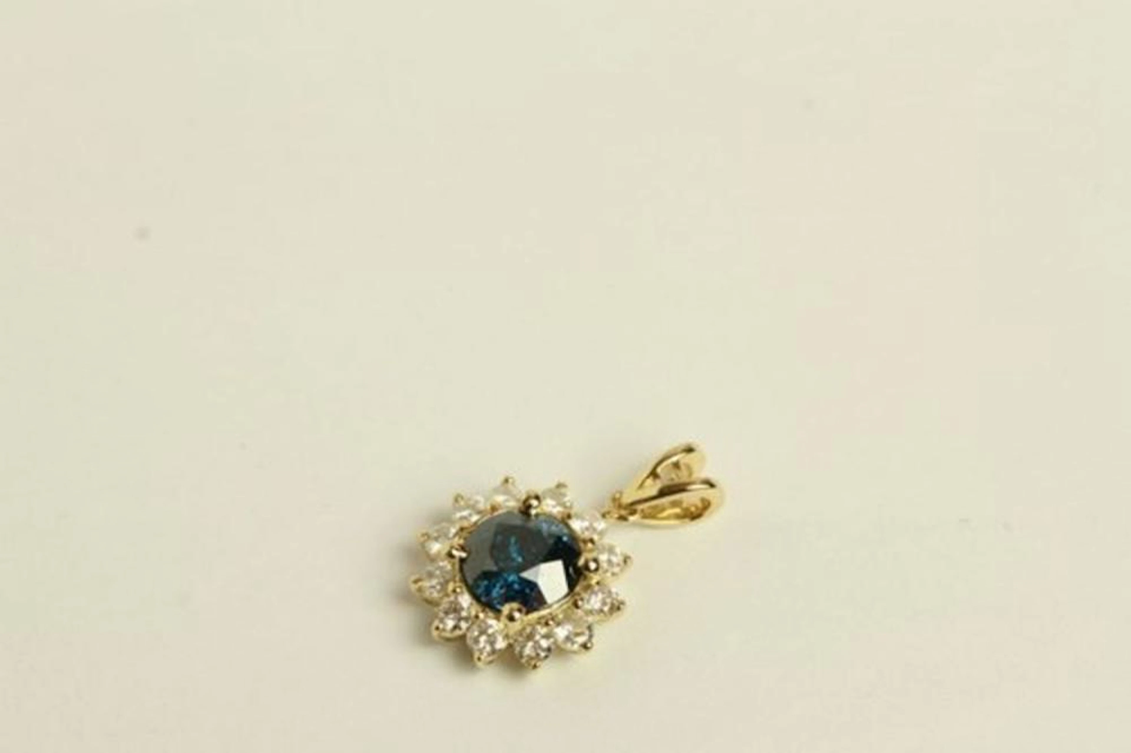 Blue and White Diamond Pendant