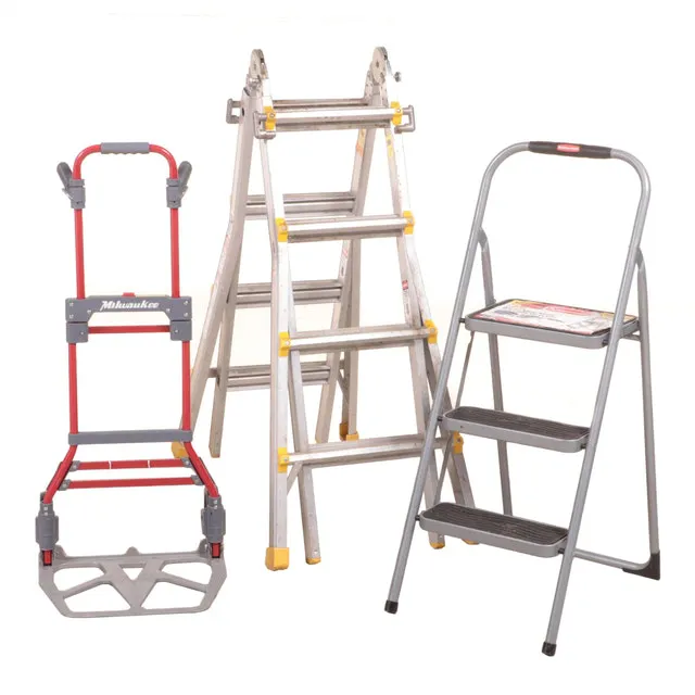 Milwaukee Folding Dolly, Aluminum Folding Ladder and Rubbermaid Step ...