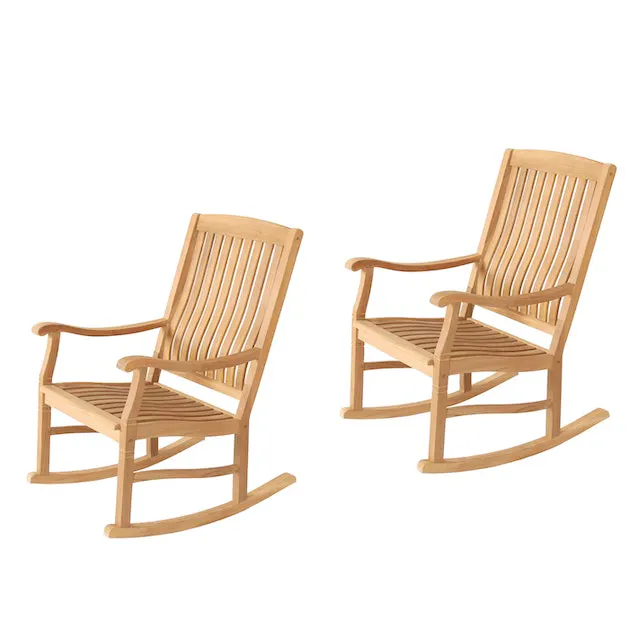 Two Member's Mark Teak Porch Rockers | Barnebys