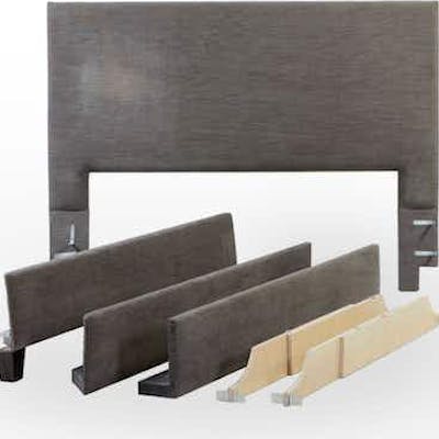 Gray Fabric Upholstered King Size Bed Frame