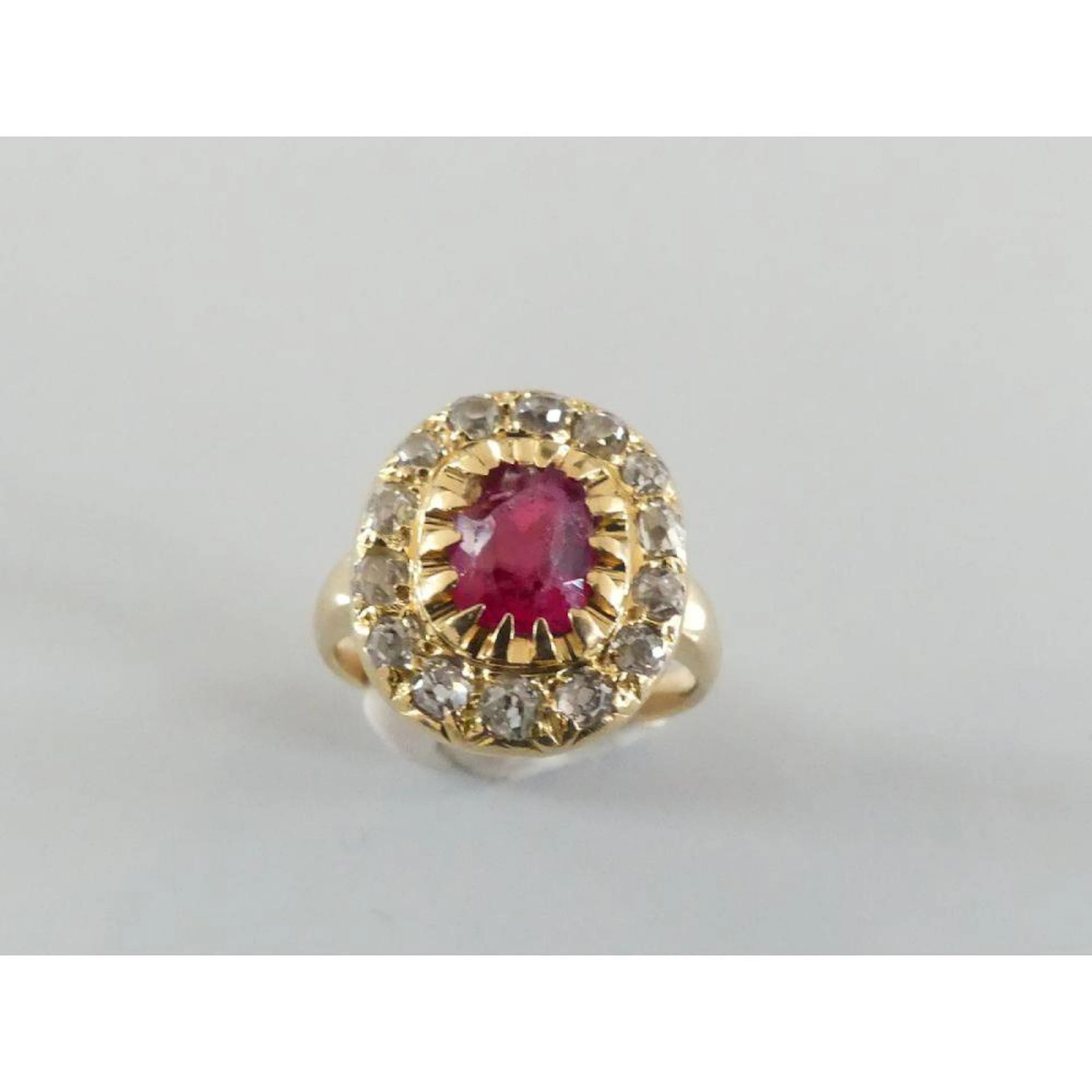 BAGUE en or jaune 750°/°° ornée d?une tourmaline...
