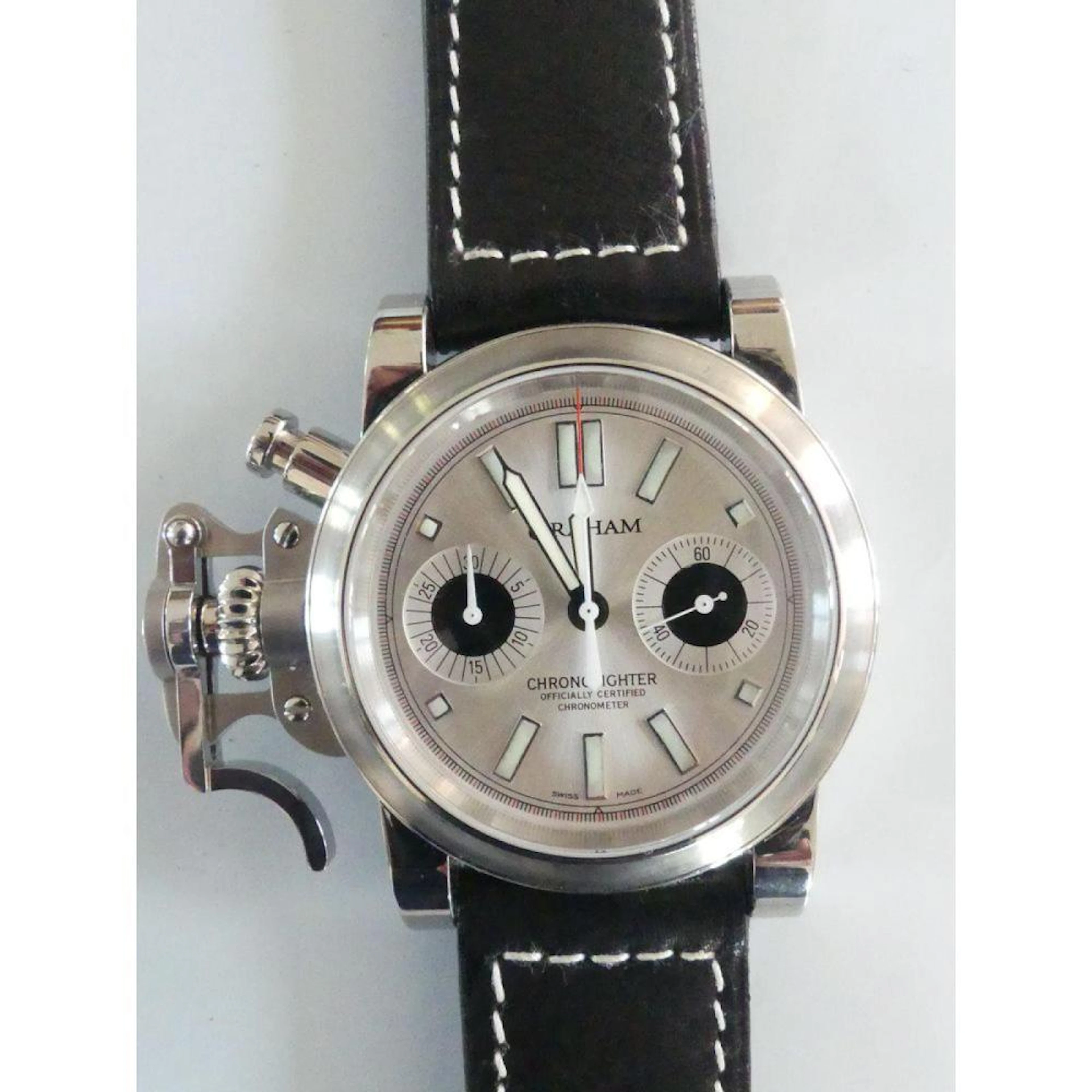 GRAHAM. Montre en acier modèle Chronofighter à 2 cadrans réf.2CFAS
