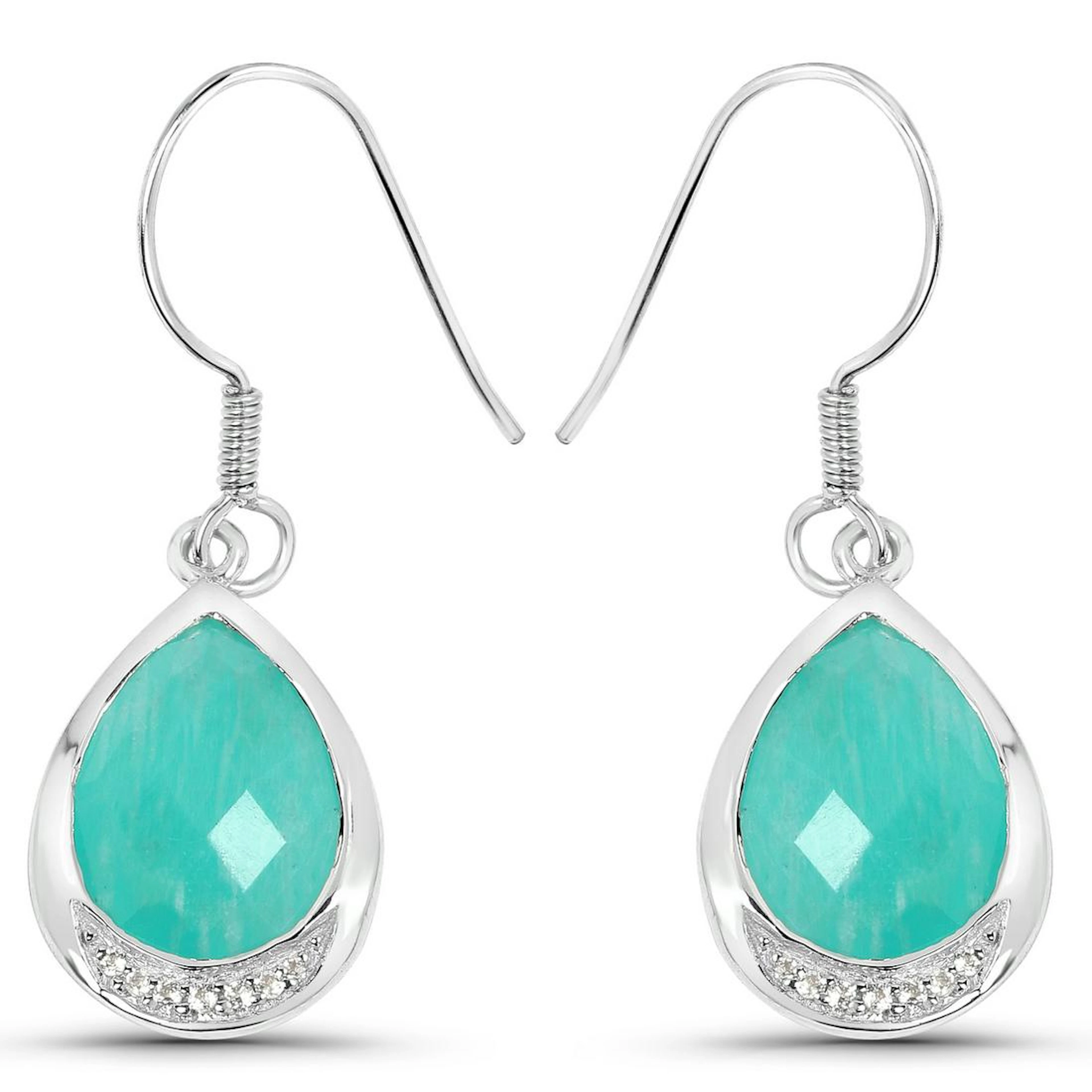 9.27 ctw Genuine Amazonite And White Topaz .925