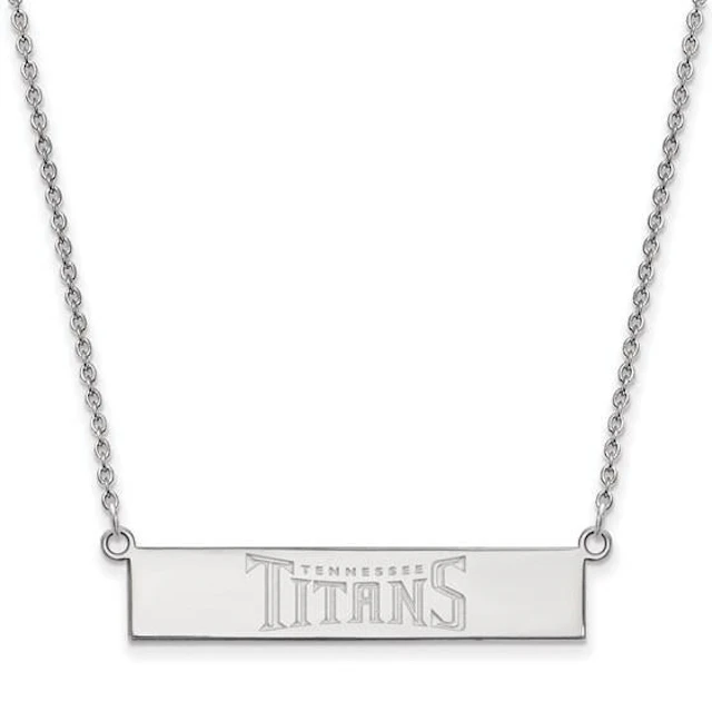 Sterling Silver Tennessee Titans Small Bar Necklace