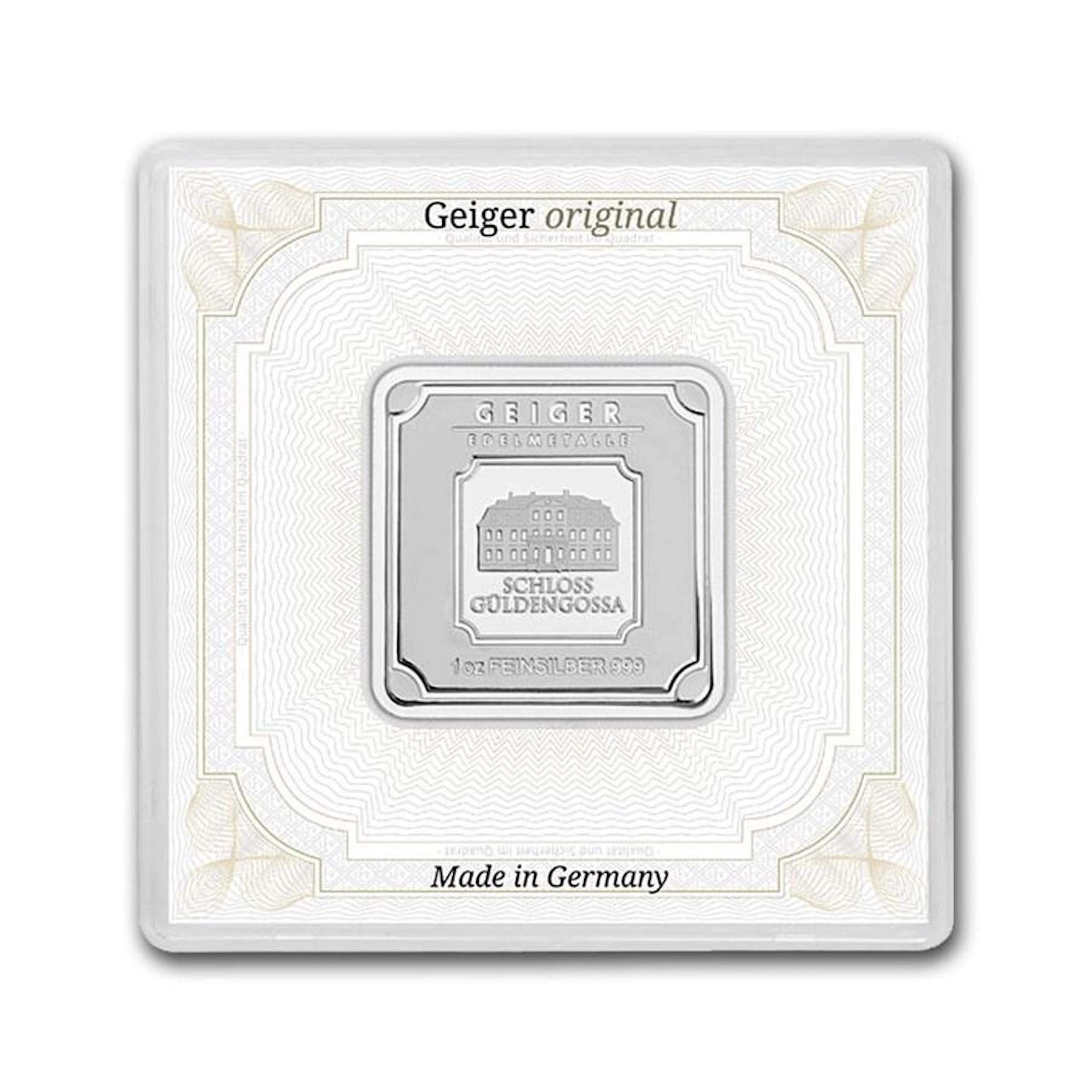 1 oz Silver Square - Geiger Edelmetalle (Encapsulated