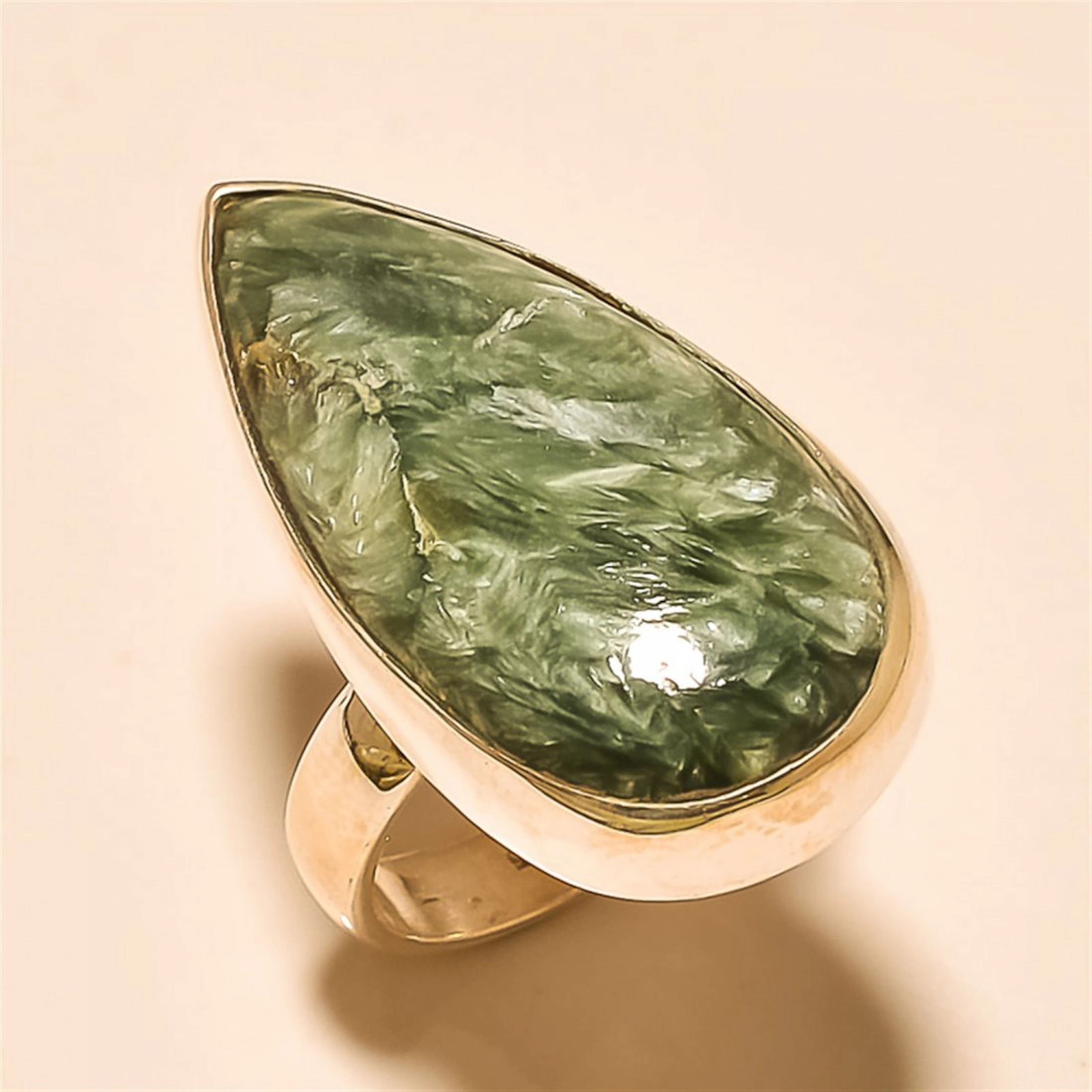 Seraphinite RING Solid Sterling Silver