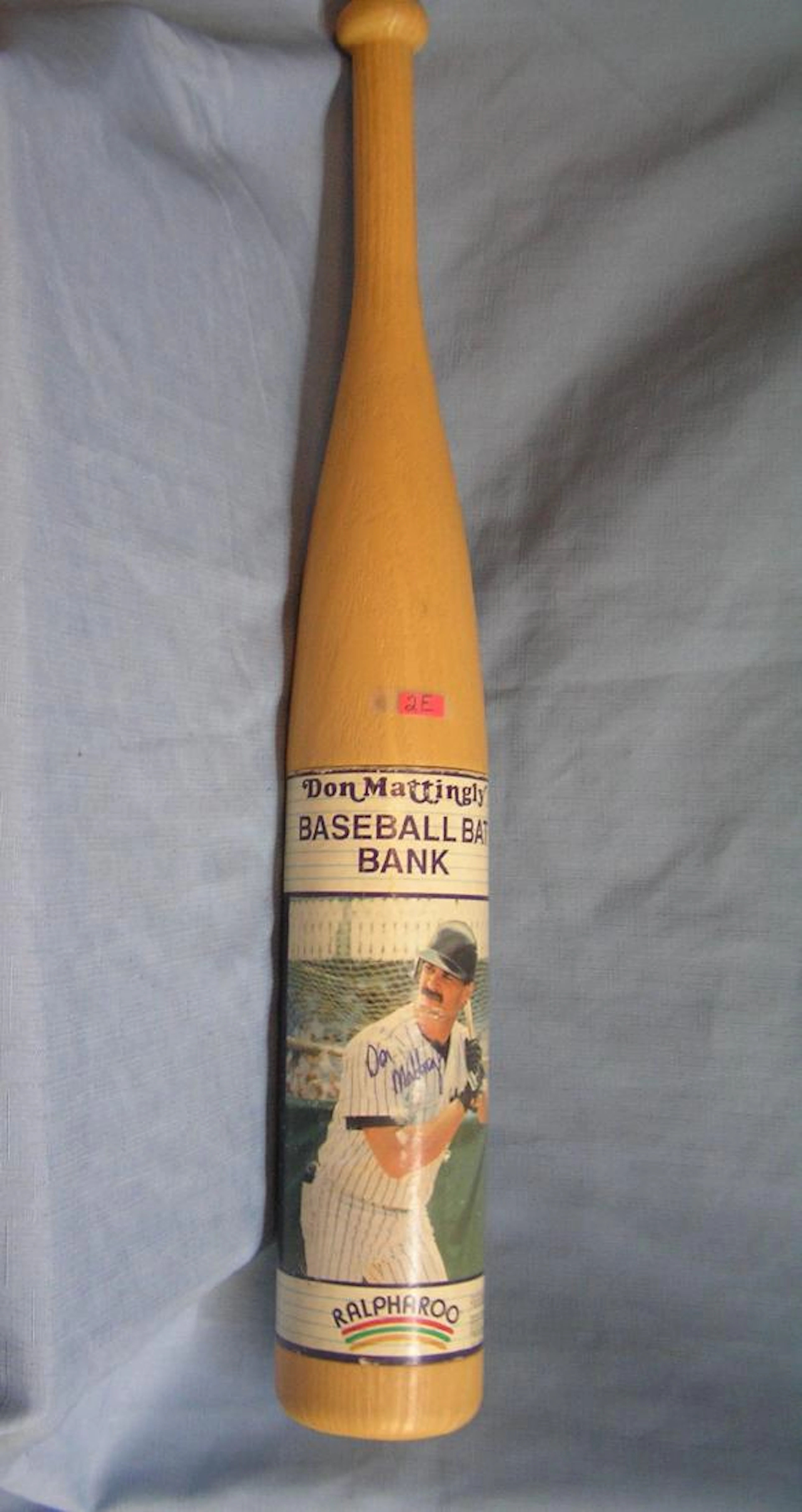 Autographed Don Mattingly baseball bat bank