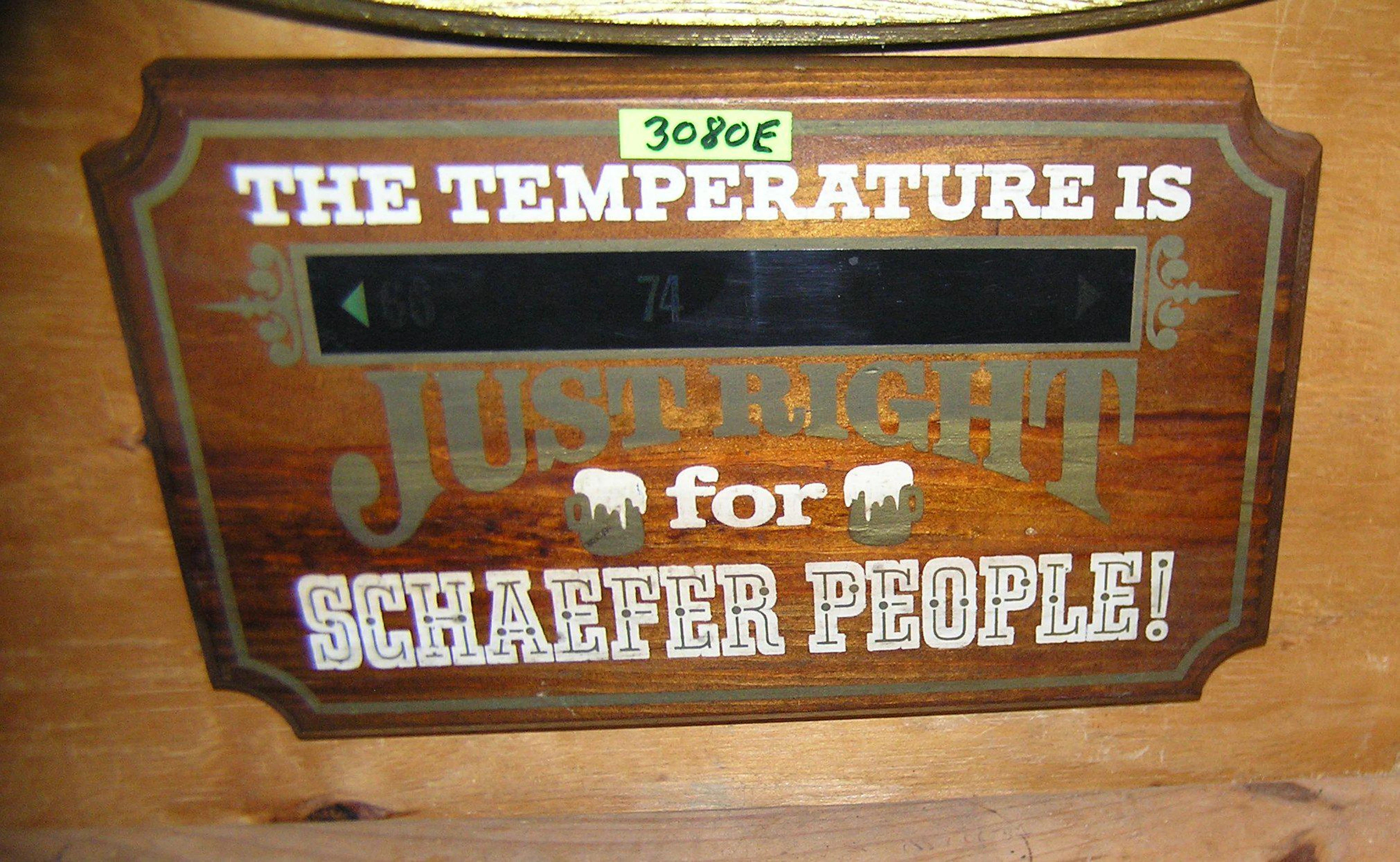 Schaefer Beer wooden advertising display piece
