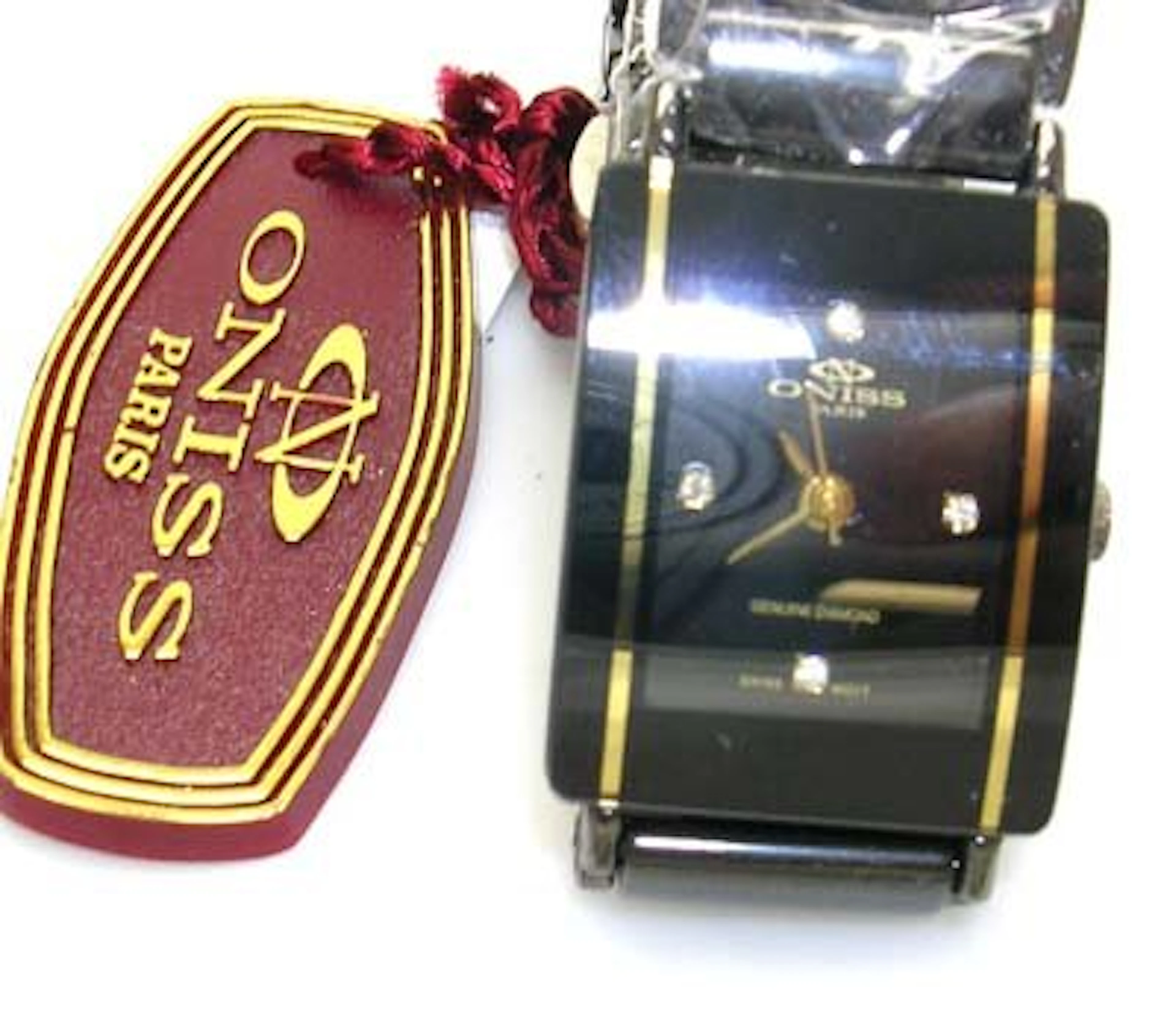 3971: ONISS Ladies Ceramic Diamonds SAPPHIRE watch