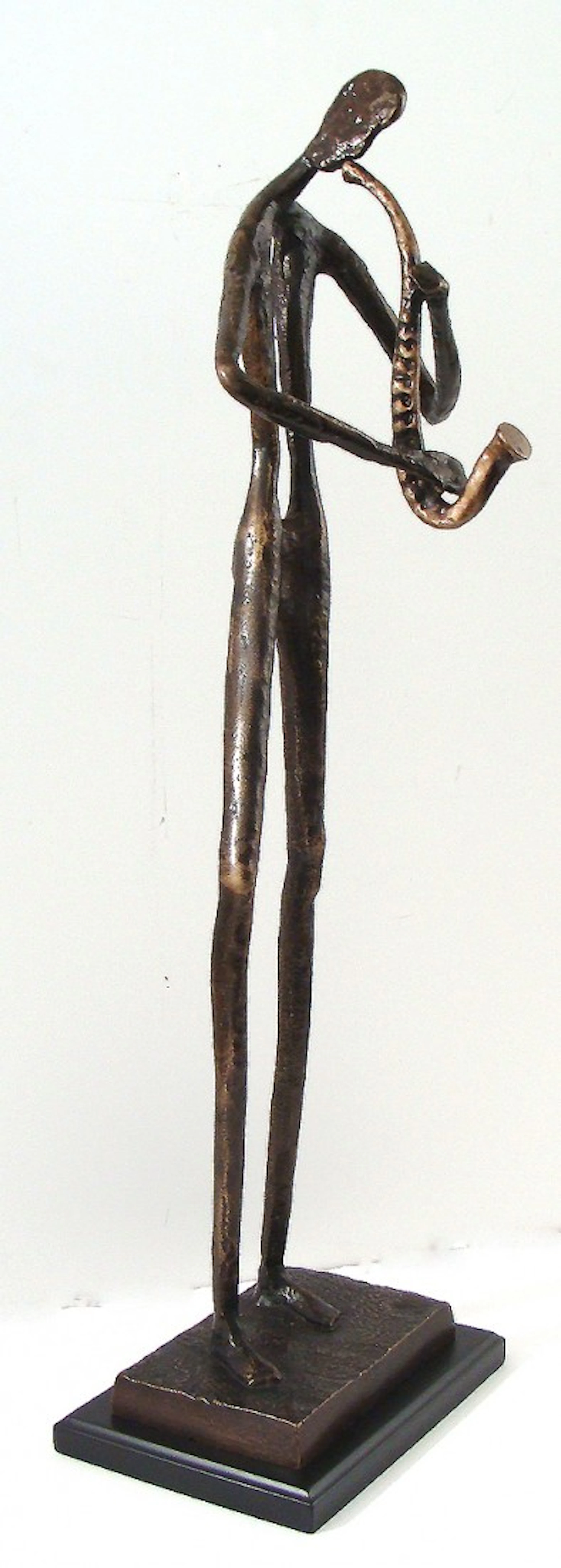 281: Antique Bronze Statue~Playing the Saxophone