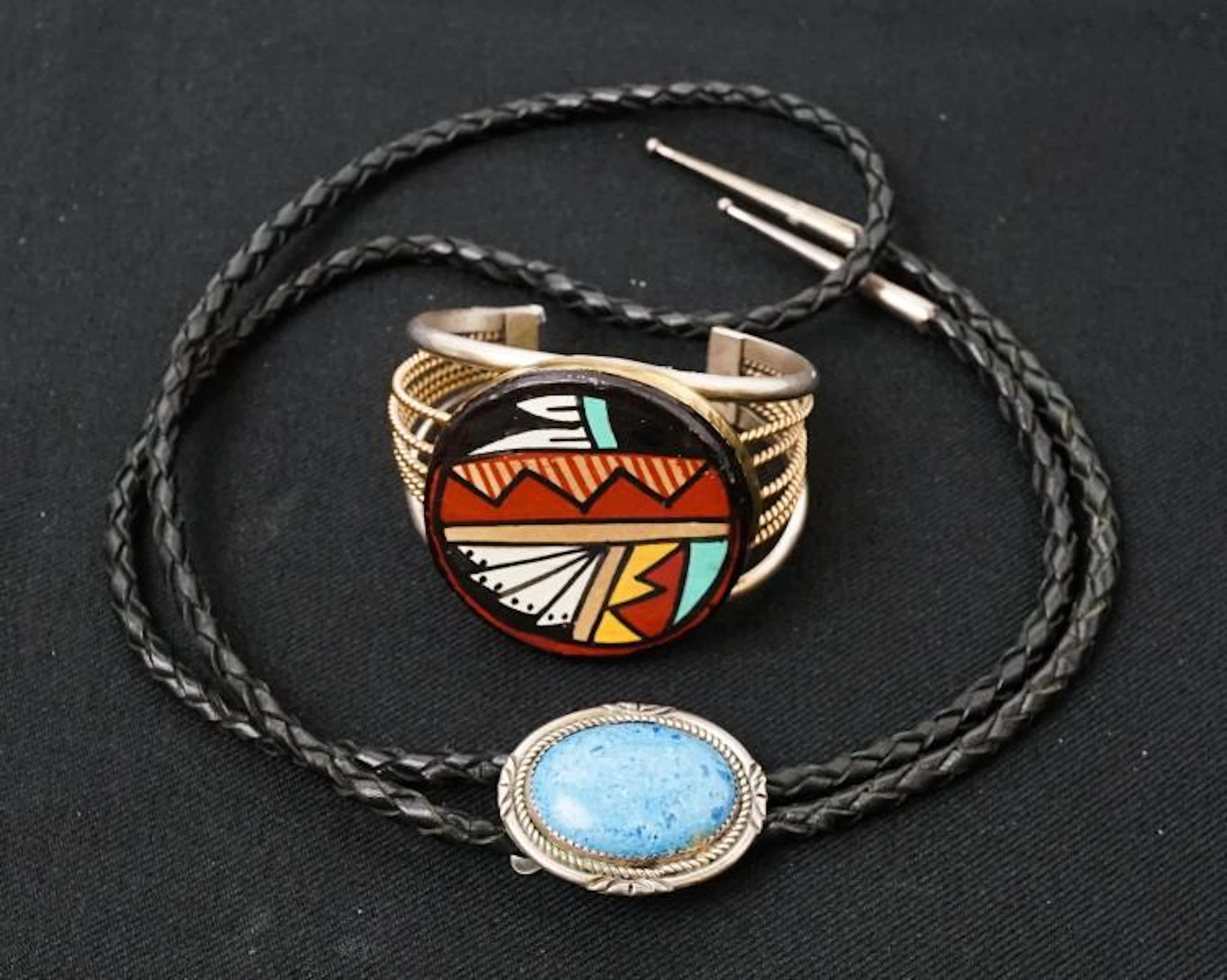 Paulene & Dolly Foutz Bolo Tie & SW Bracelet