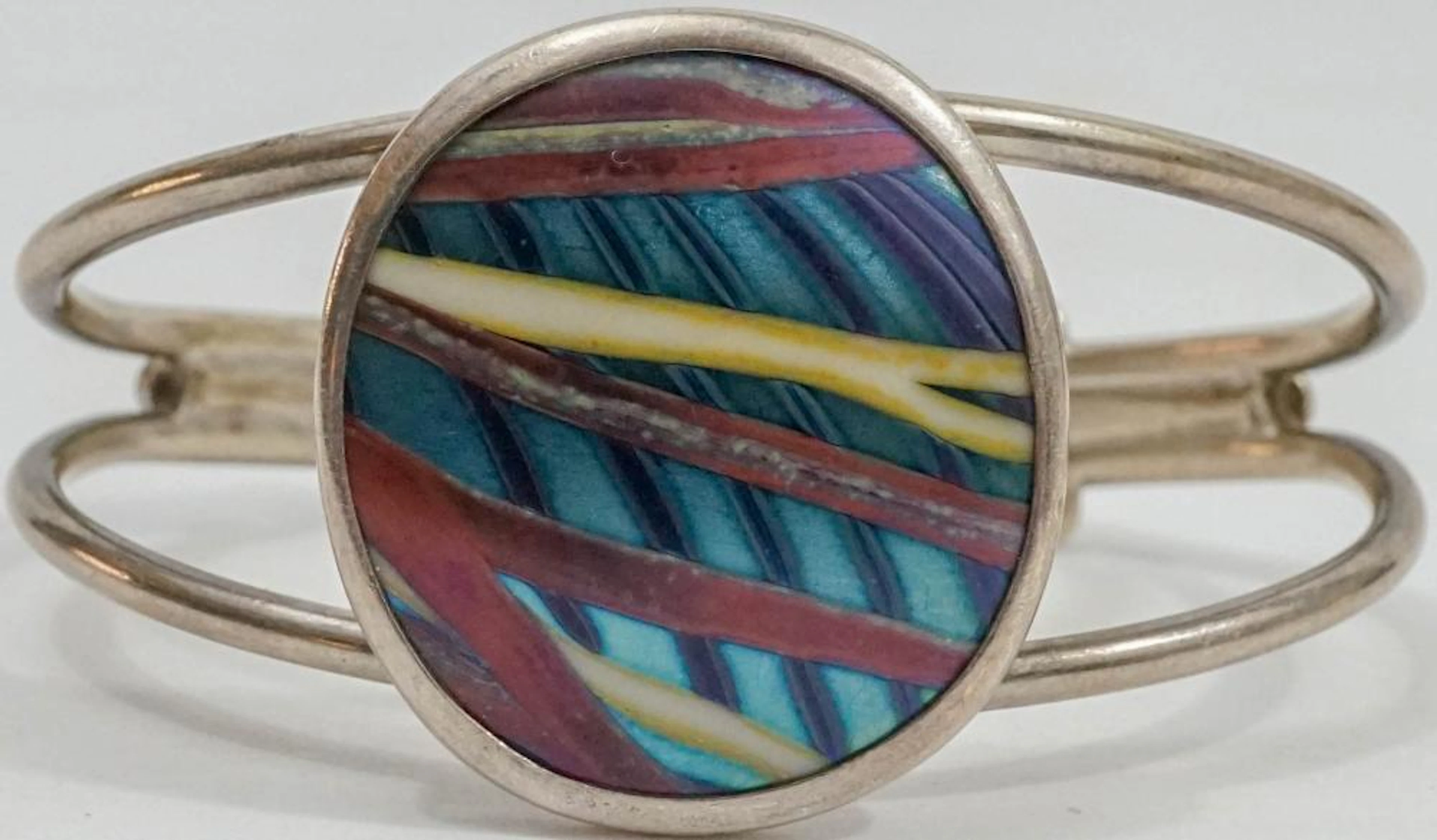 Orient & Flume Art Glass and Sterling Bracelet