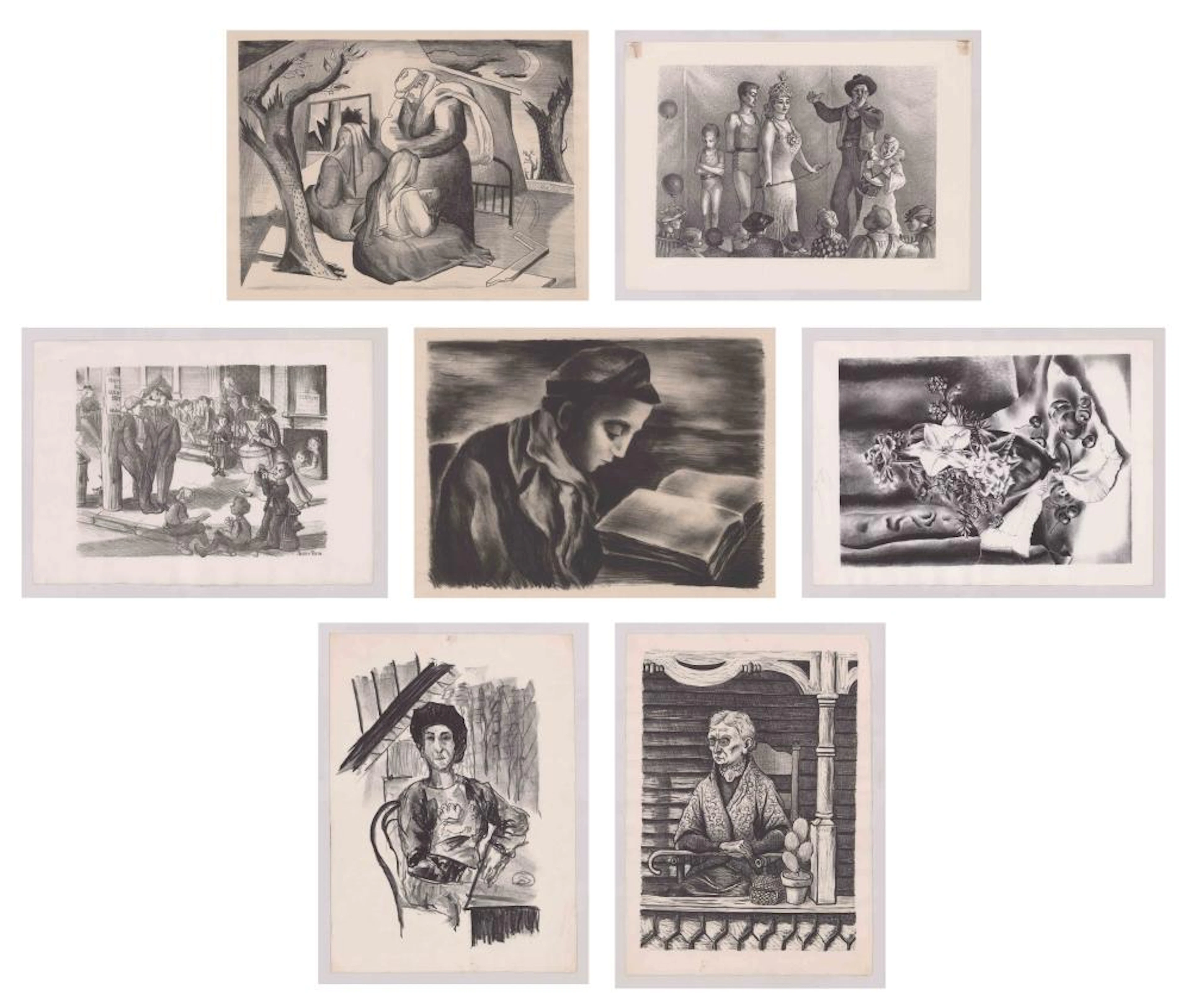 Eight WPA Era Lithographs by Various Artists