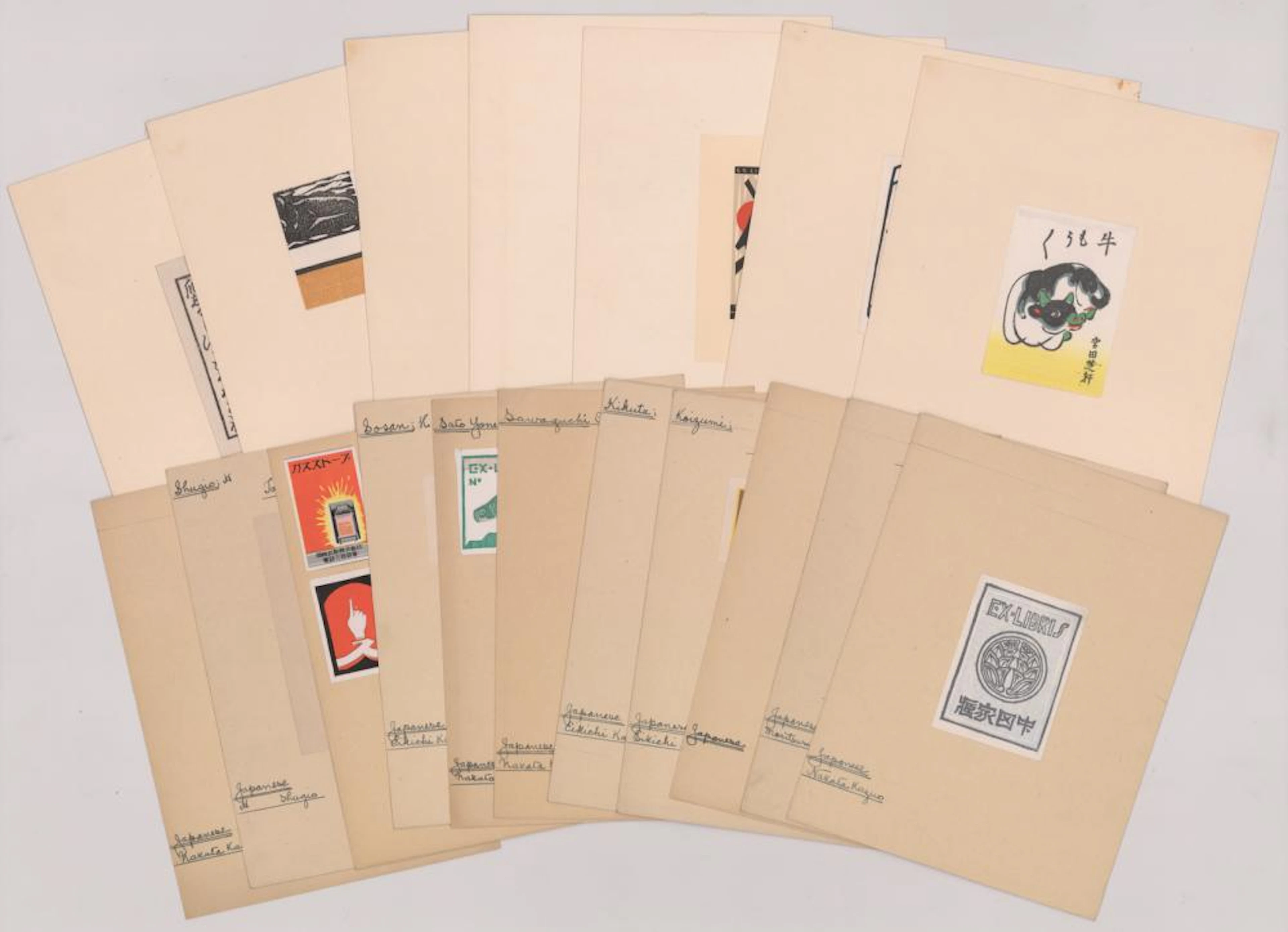 Twenty-Eight Vintage Japanese Bookplates