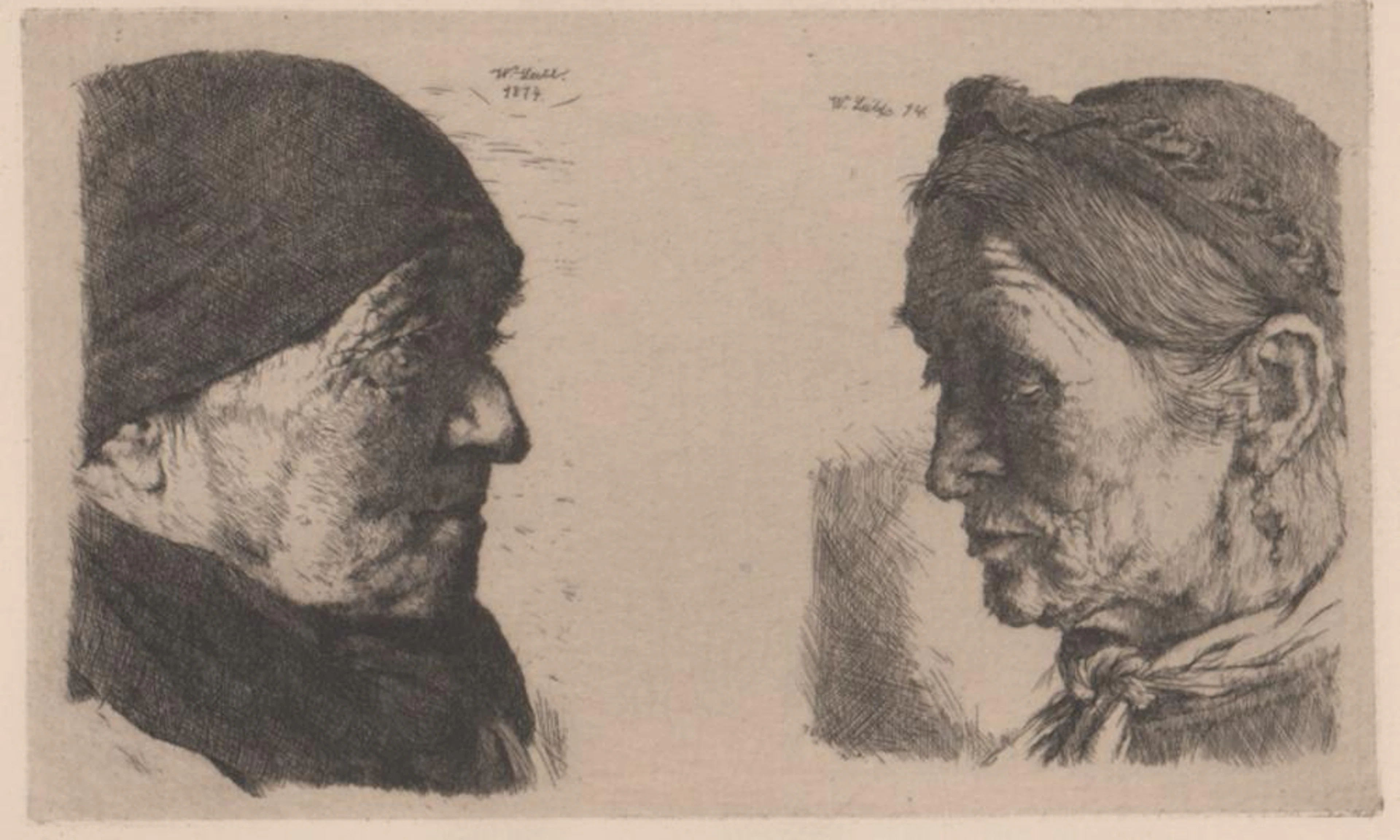 Wilhelm Leibl Etching [Portraits]