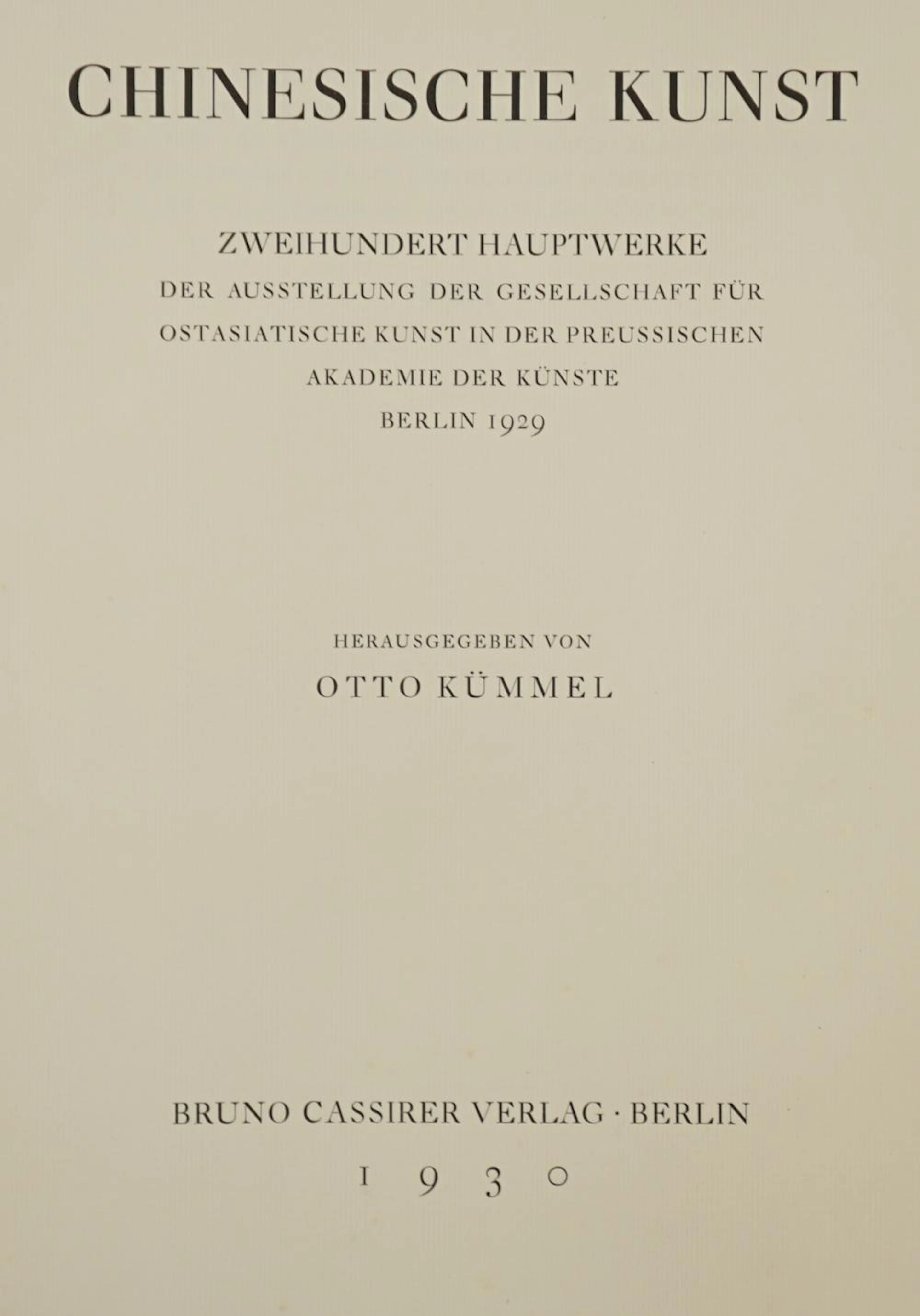 Chinesische Kunst von Kummel 1930