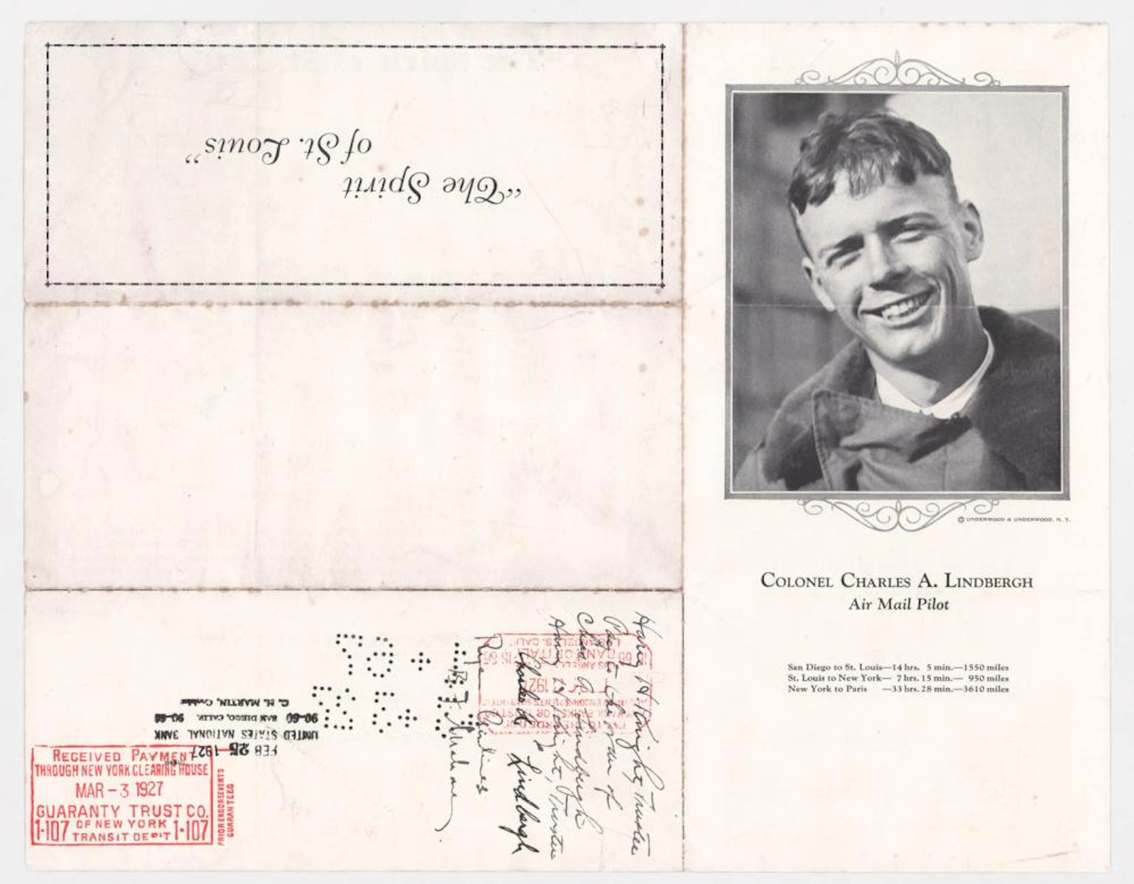 Charles Lindbergh Vintage Brochure