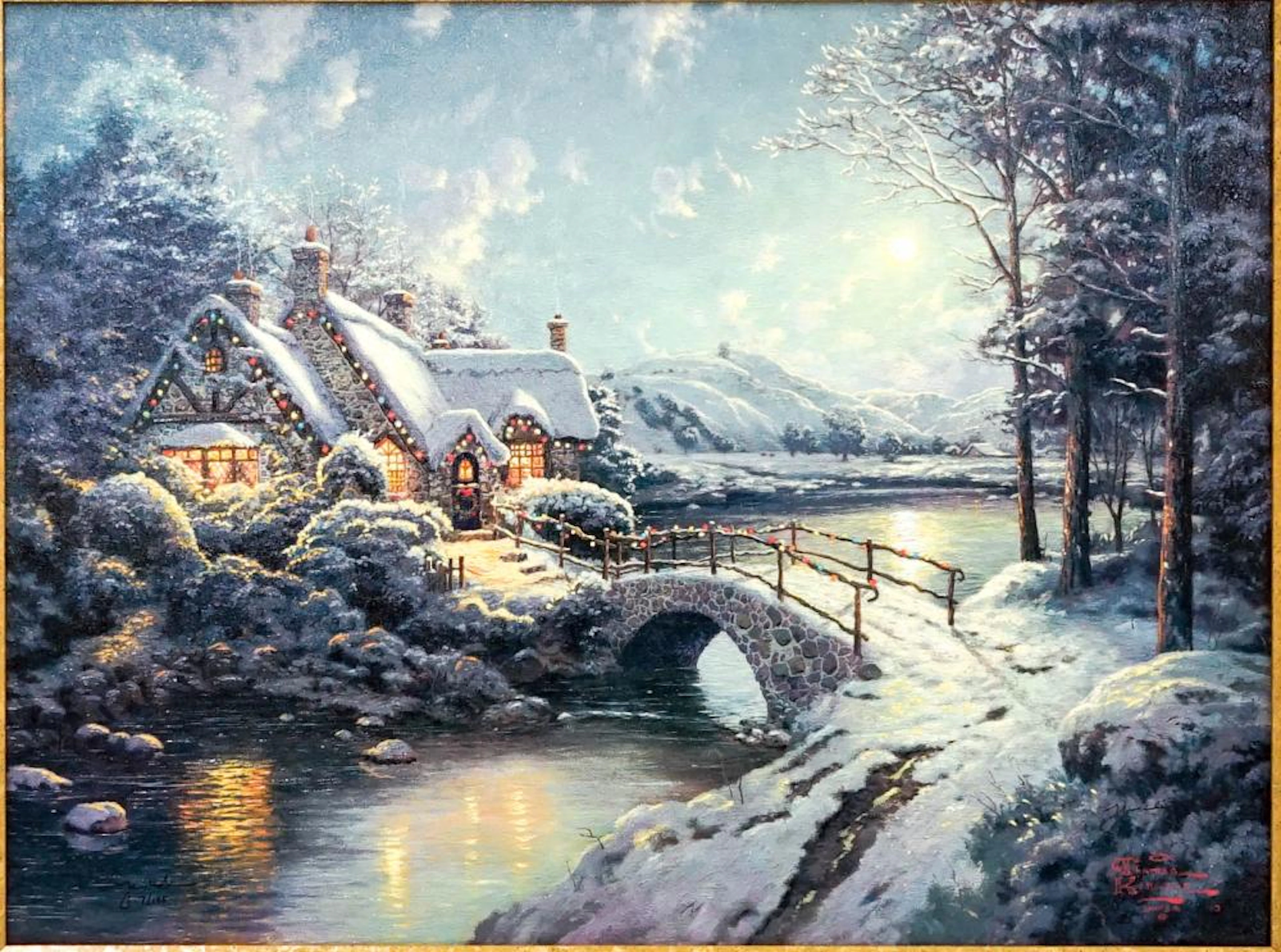 Thomas Kinkade R/E #9/155 Christmas Moonlight