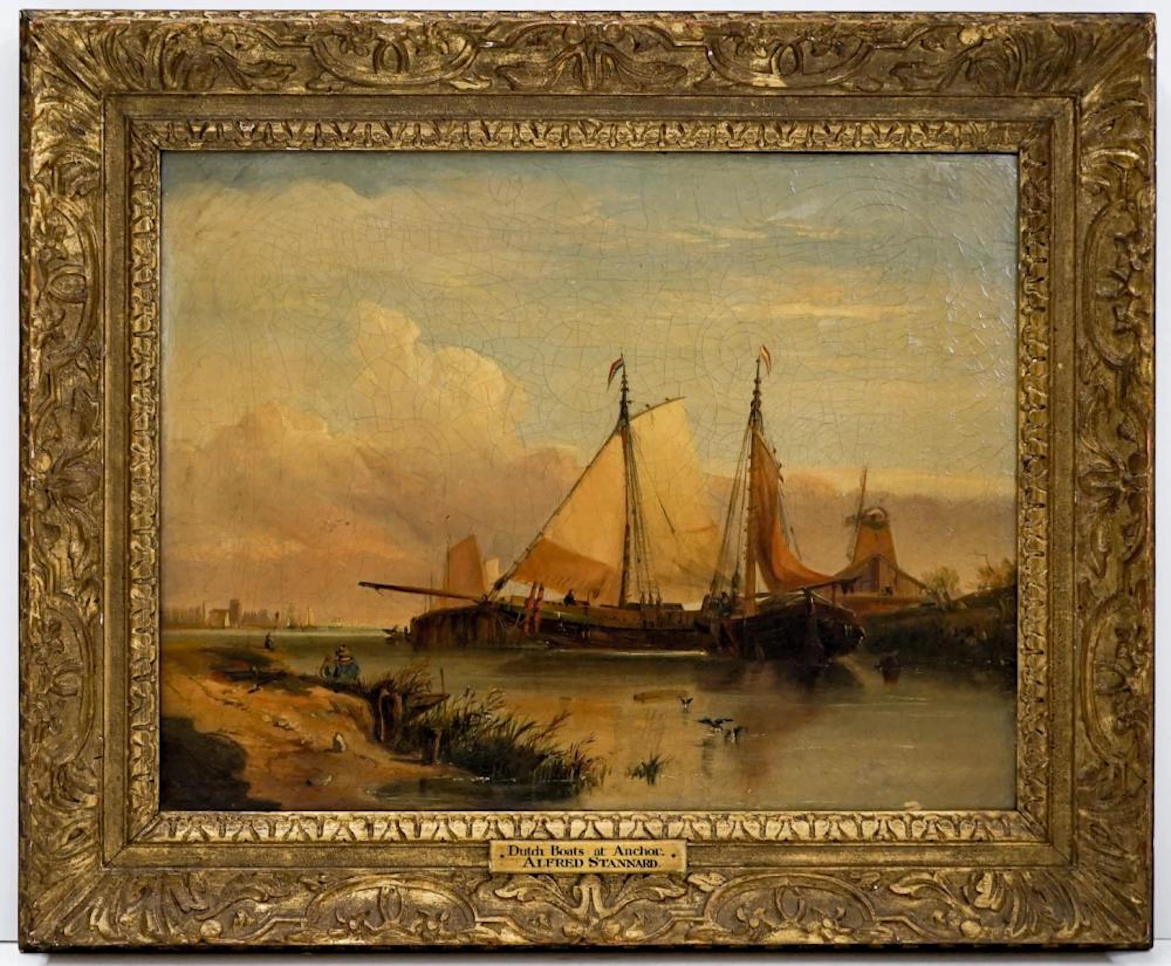 Alfred Stannard (1806 - 1889) Antique Oil Painting