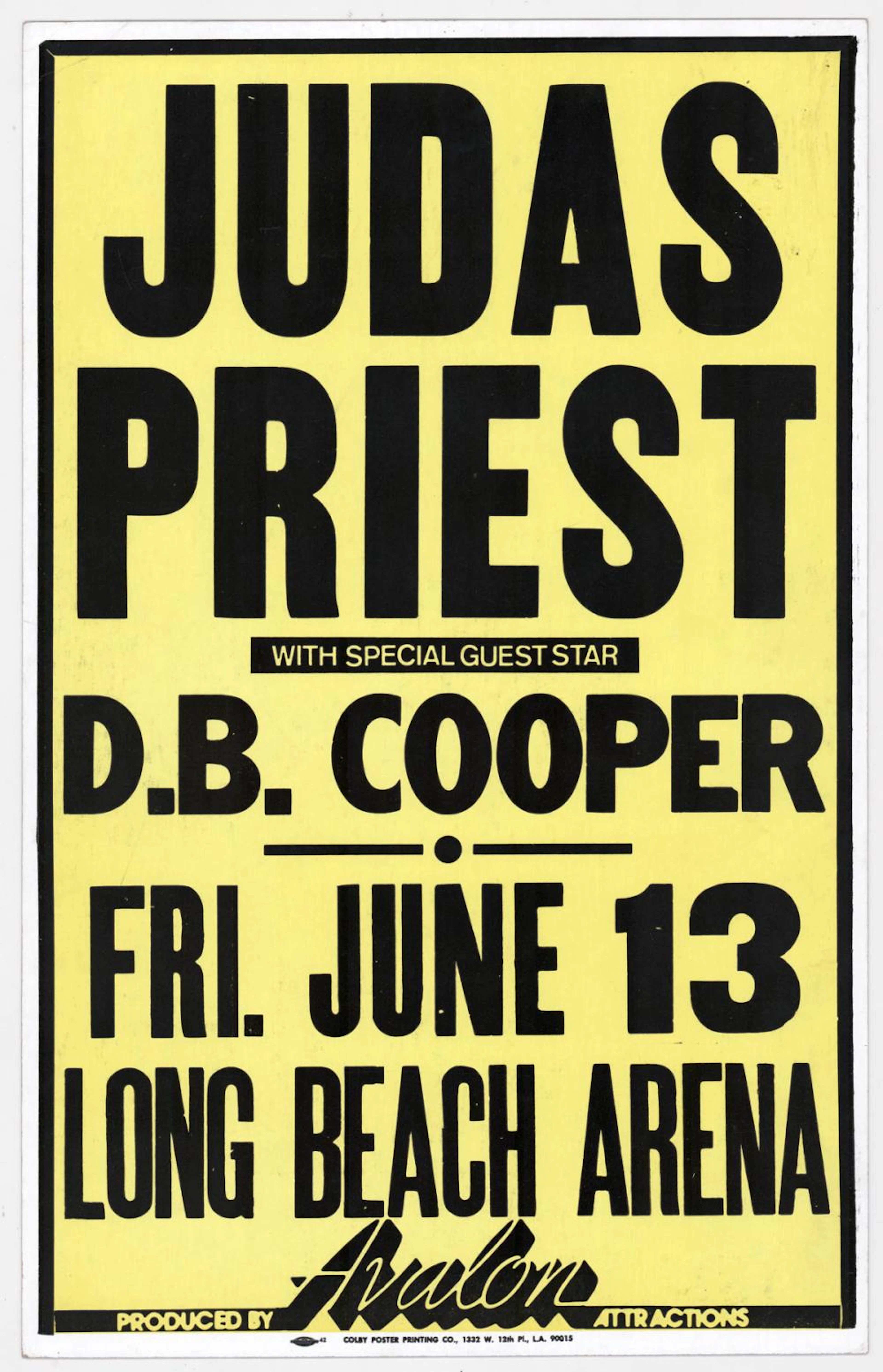 Judas Priest DB Cooper Concert Poster
