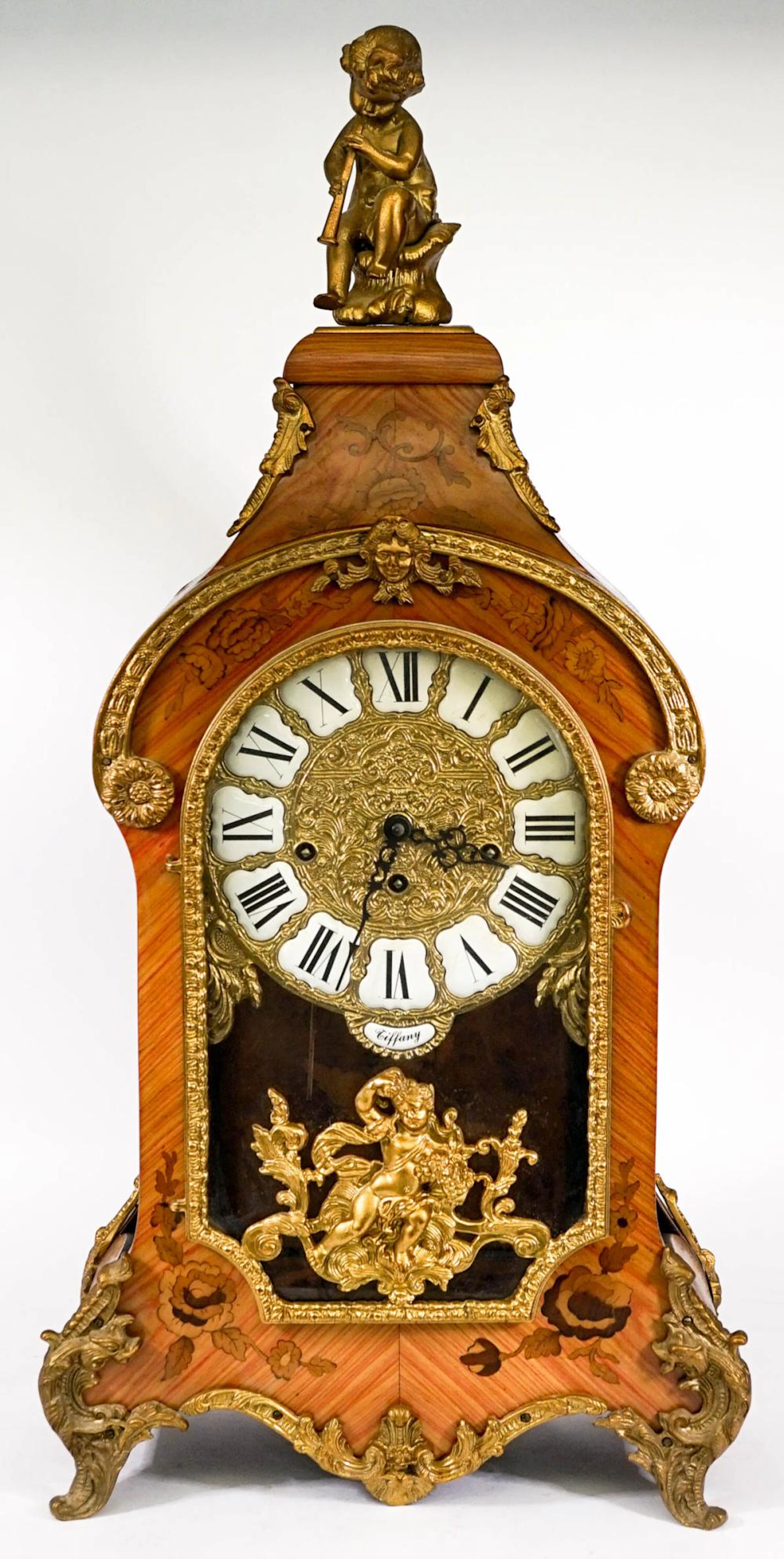 Louis XV Style Inlaid Clock
