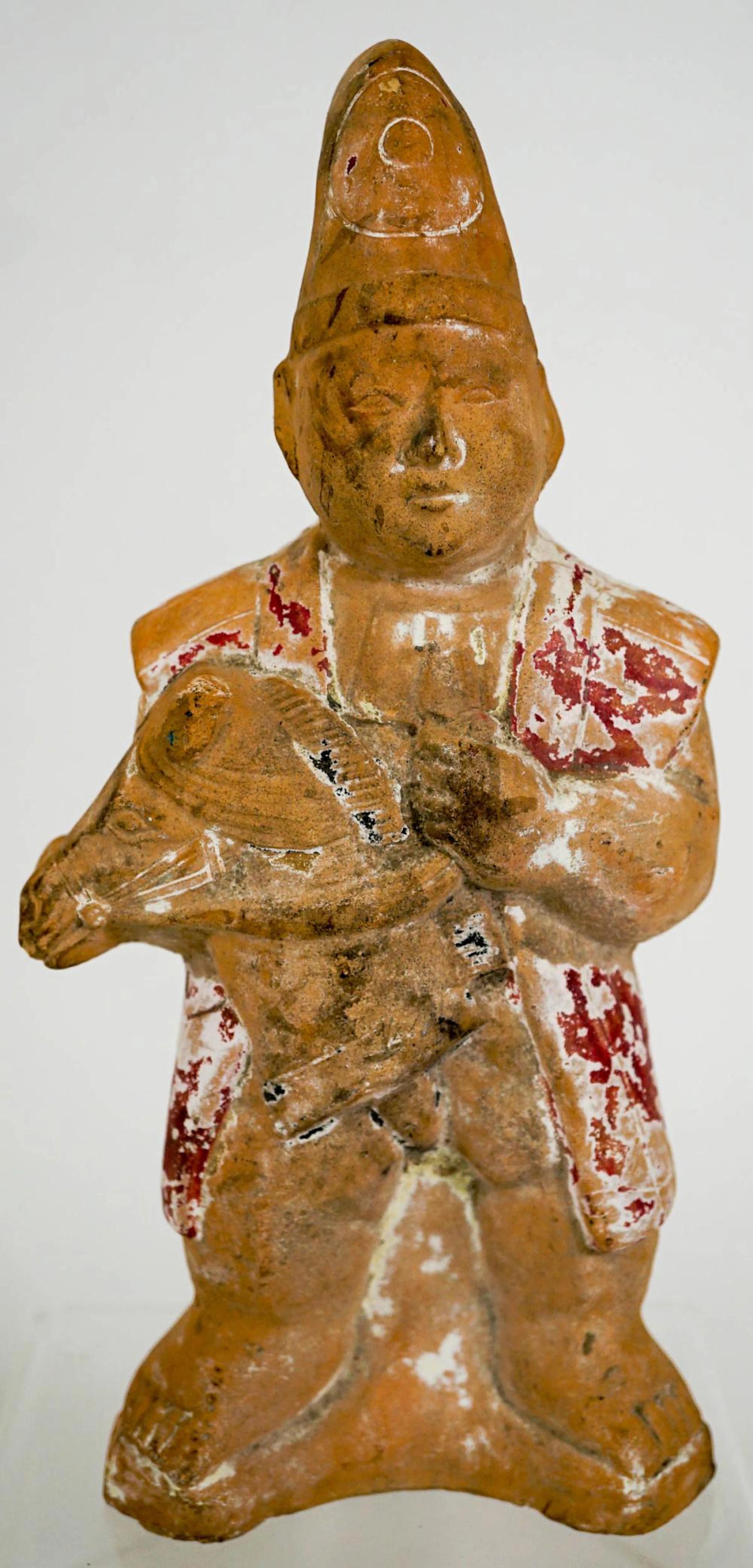 Very Old Signed Chinese Terracotta Painted Figure
