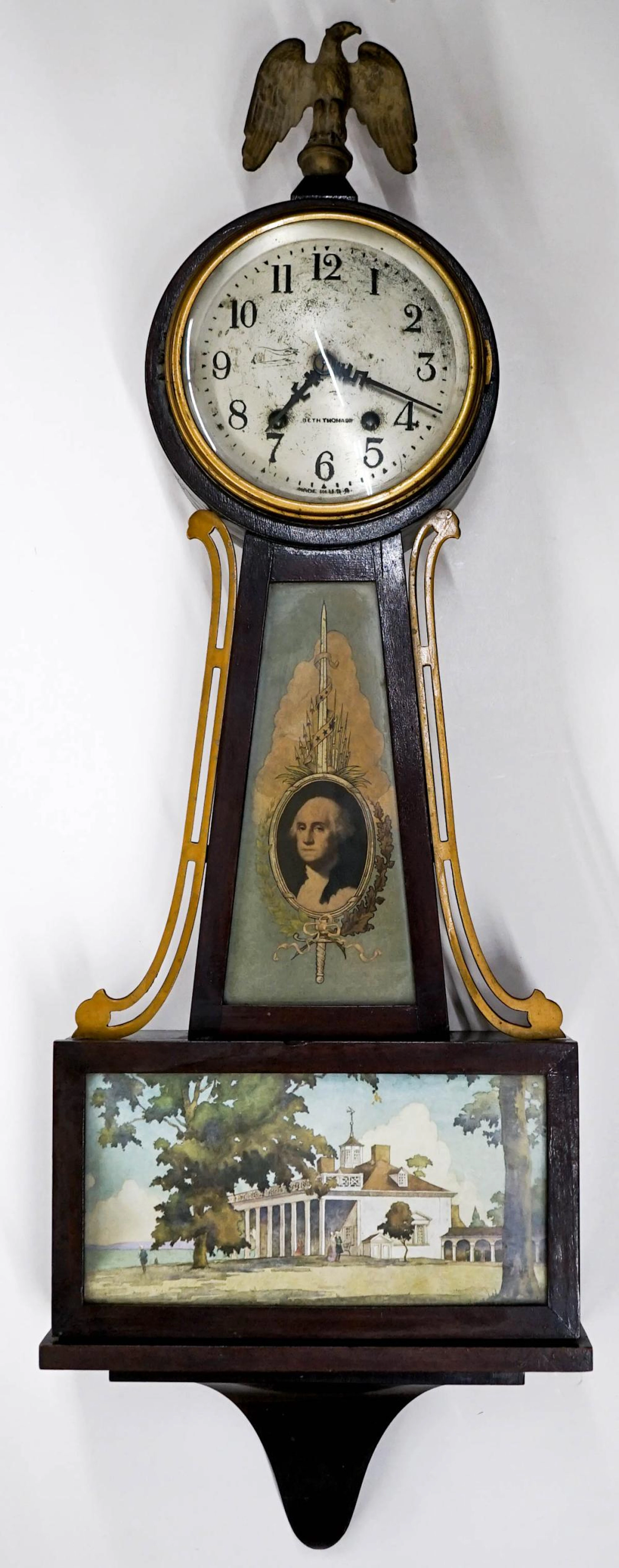 Antique Seth Thomas George Washington Banjo Clock