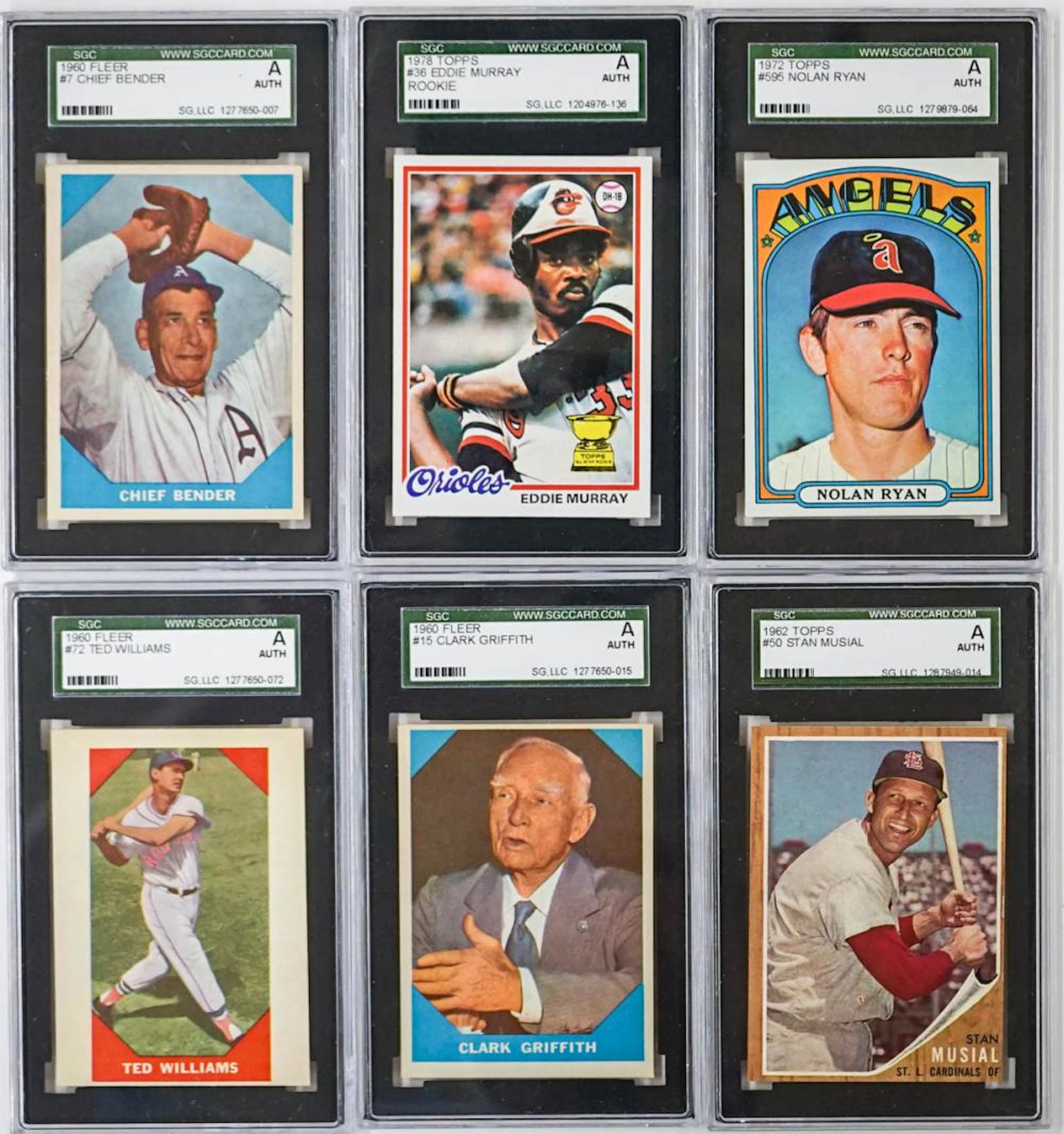 (6) Vintage Sports Cards SGC Encapsulated