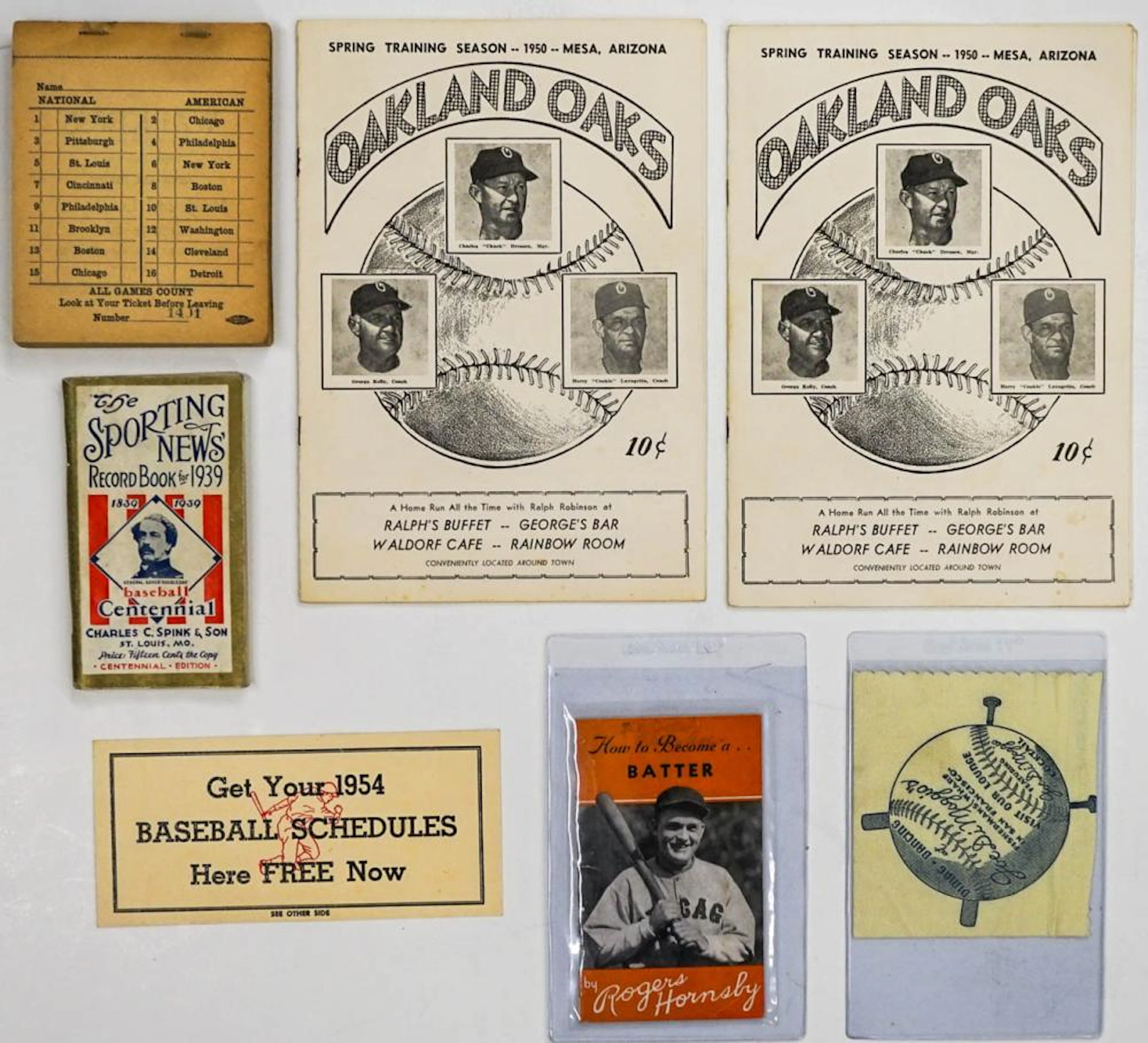 PCL, MLB Baseball Memorabilia (7 pcs)