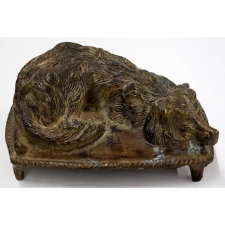 Bronze Sleeping Dog Sculpture