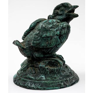 Antique Bronze Bird Sculpture
