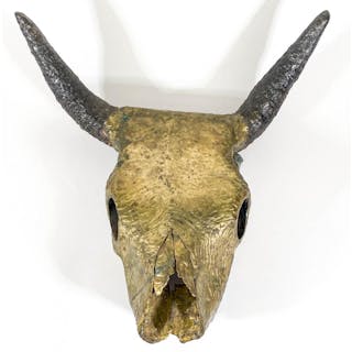 Steer Skull Bronze Wall Sculpture