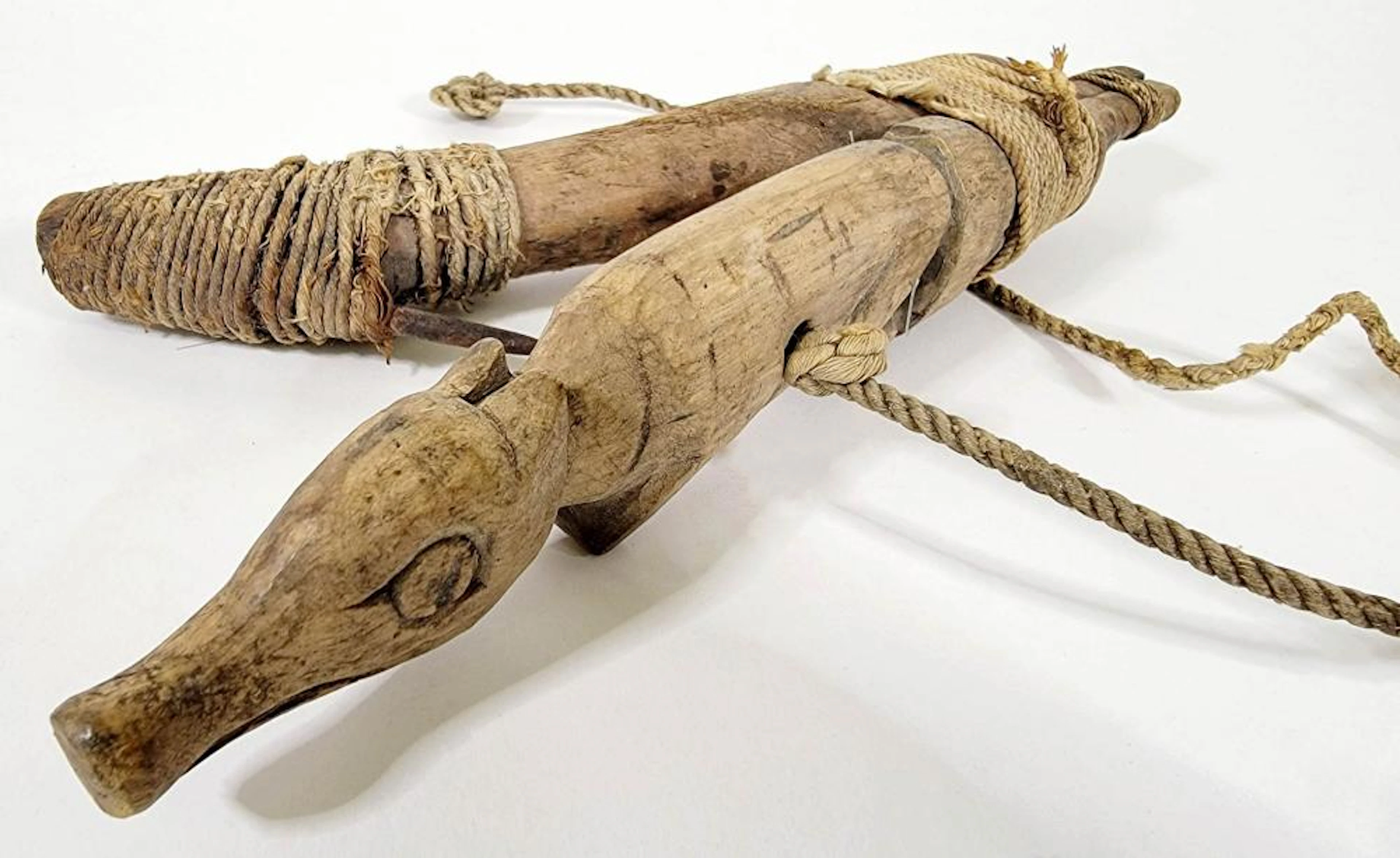 An Antique Carved Wood Northwest Coast Halibut Hook