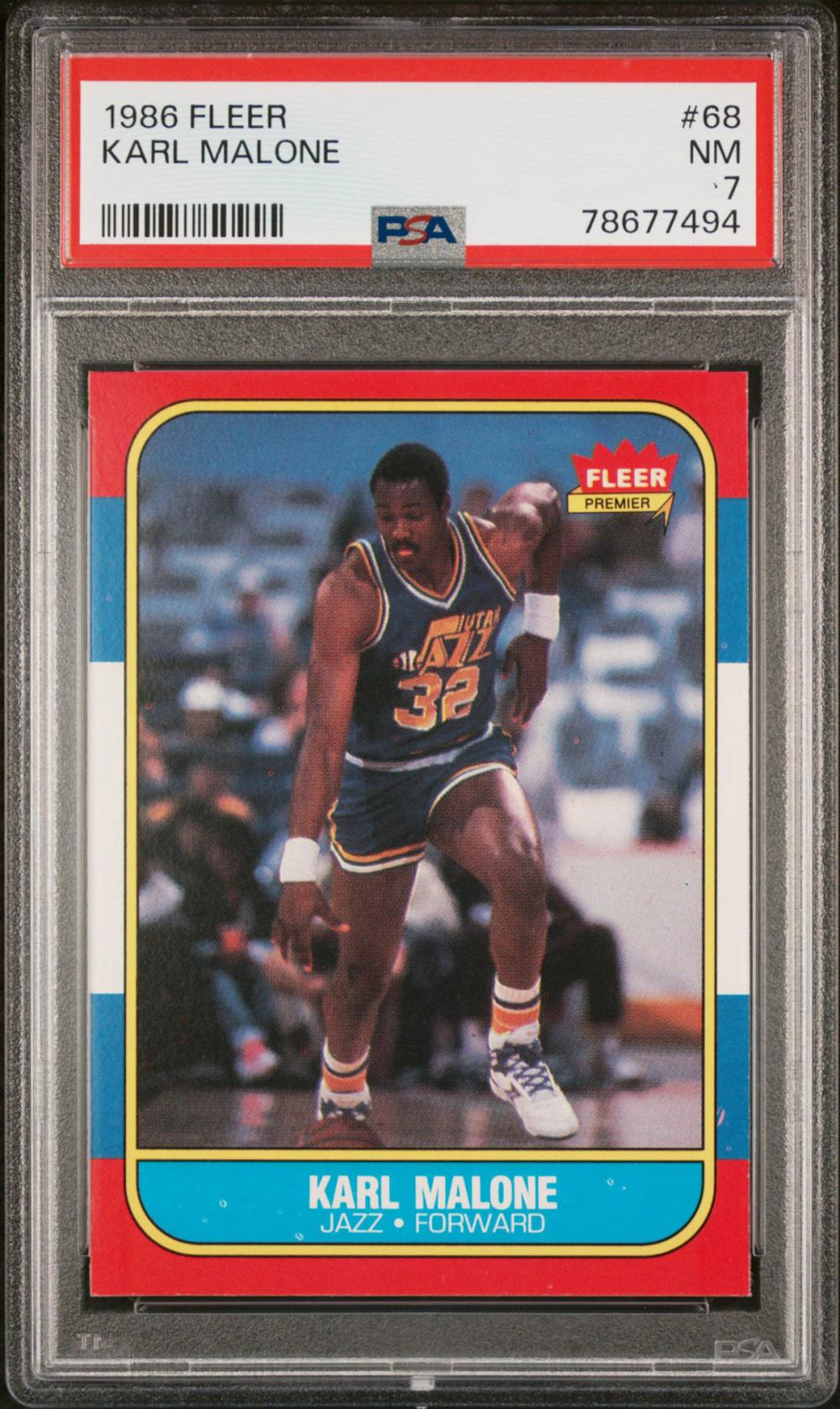 1986 Fleer Karl Malone #68 PSA 7