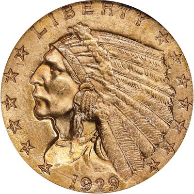 1929 Indian Quarter Eagle. MS-64 (NGC). CAC.