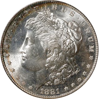1881-S Morgan Silver Dollar. MS-65 (PCGS). OGH Generation 3.1.