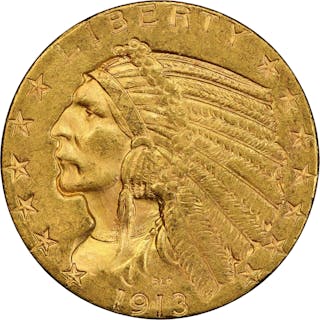 1913-S Indian Half Eagle. MS-62 (PCGS). CAC.