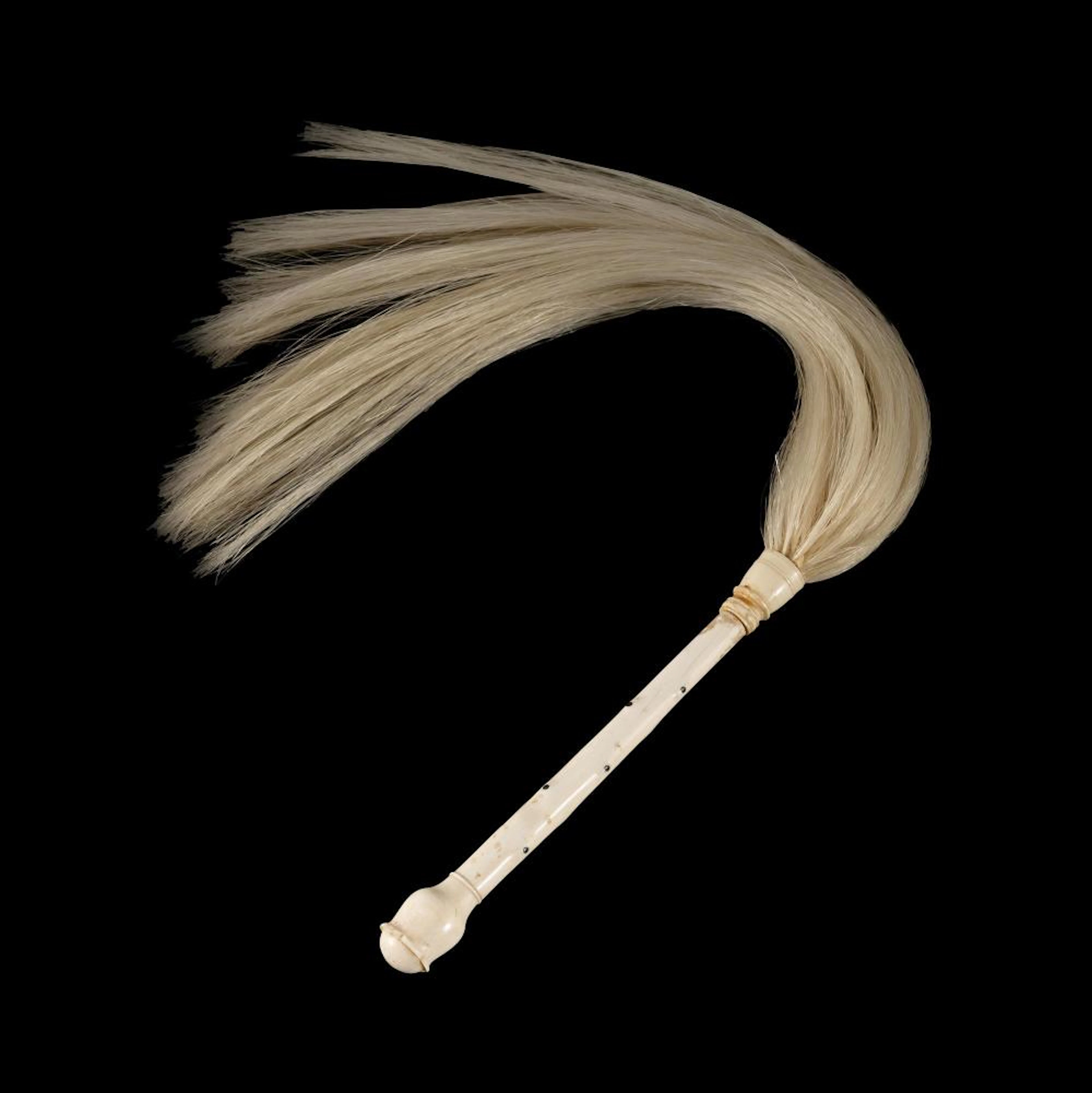 Late 19th C Anglo-Indian Ivory Fly Whisk