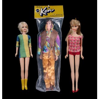 Group of 3 Barbies - Mod and Hippie Styles